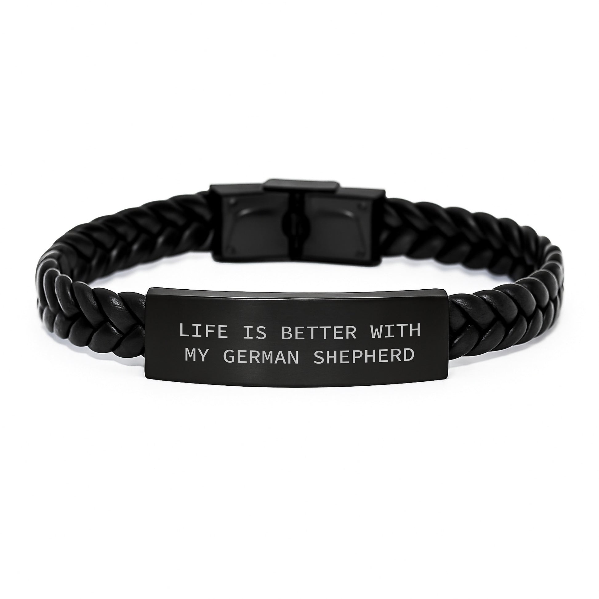 German Shepherd Dog Lover's Inspirational Interlaced Leather Birthday Unique Gifts from Friends to Family - Image 1