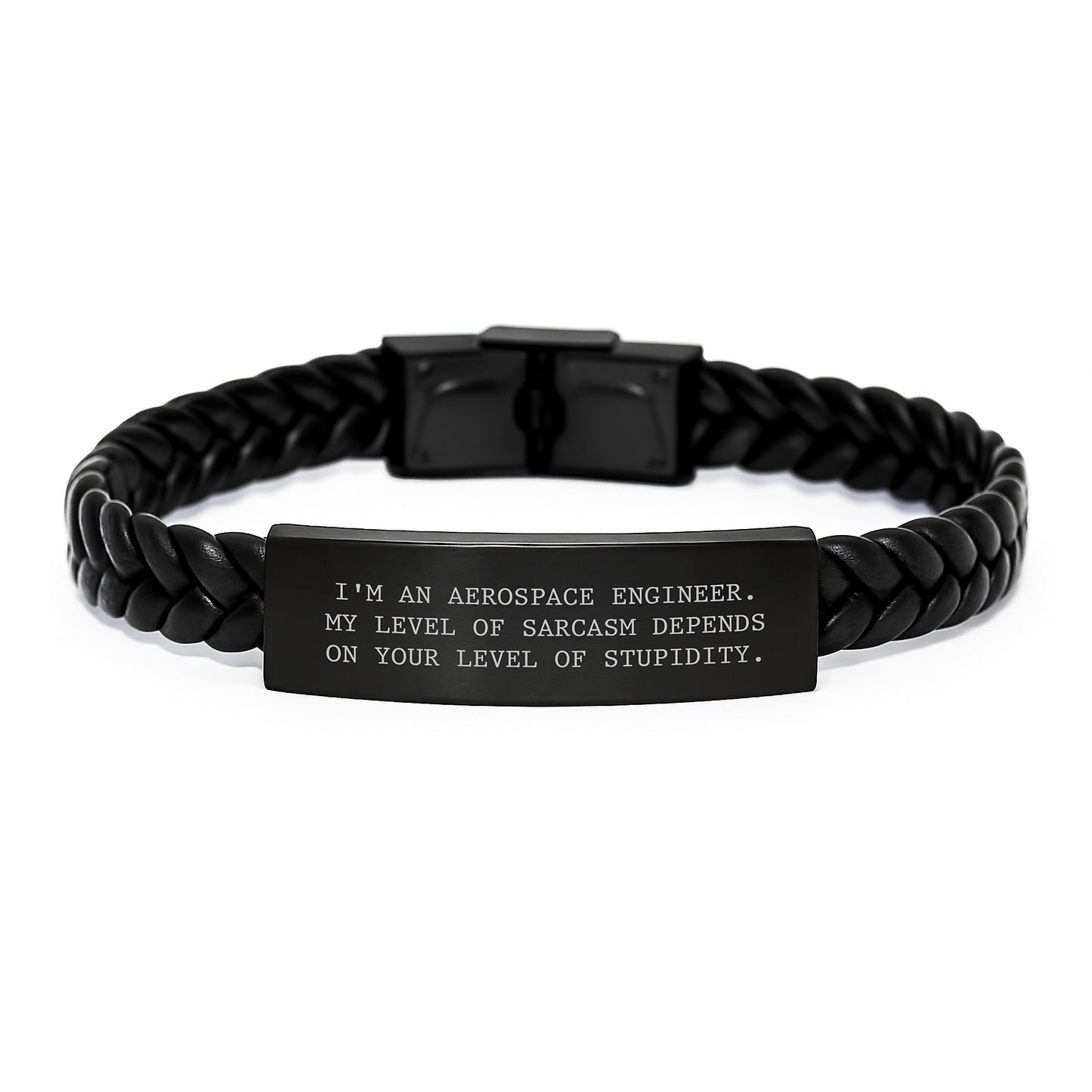 Funny Aerospace Engineer Gifts for Him - 'I'm An Aerospace Engineer' Interlaced Leather Bracelet, Birthday Unique Presents from Friends, Coworkers, Family to Men - Image 1
