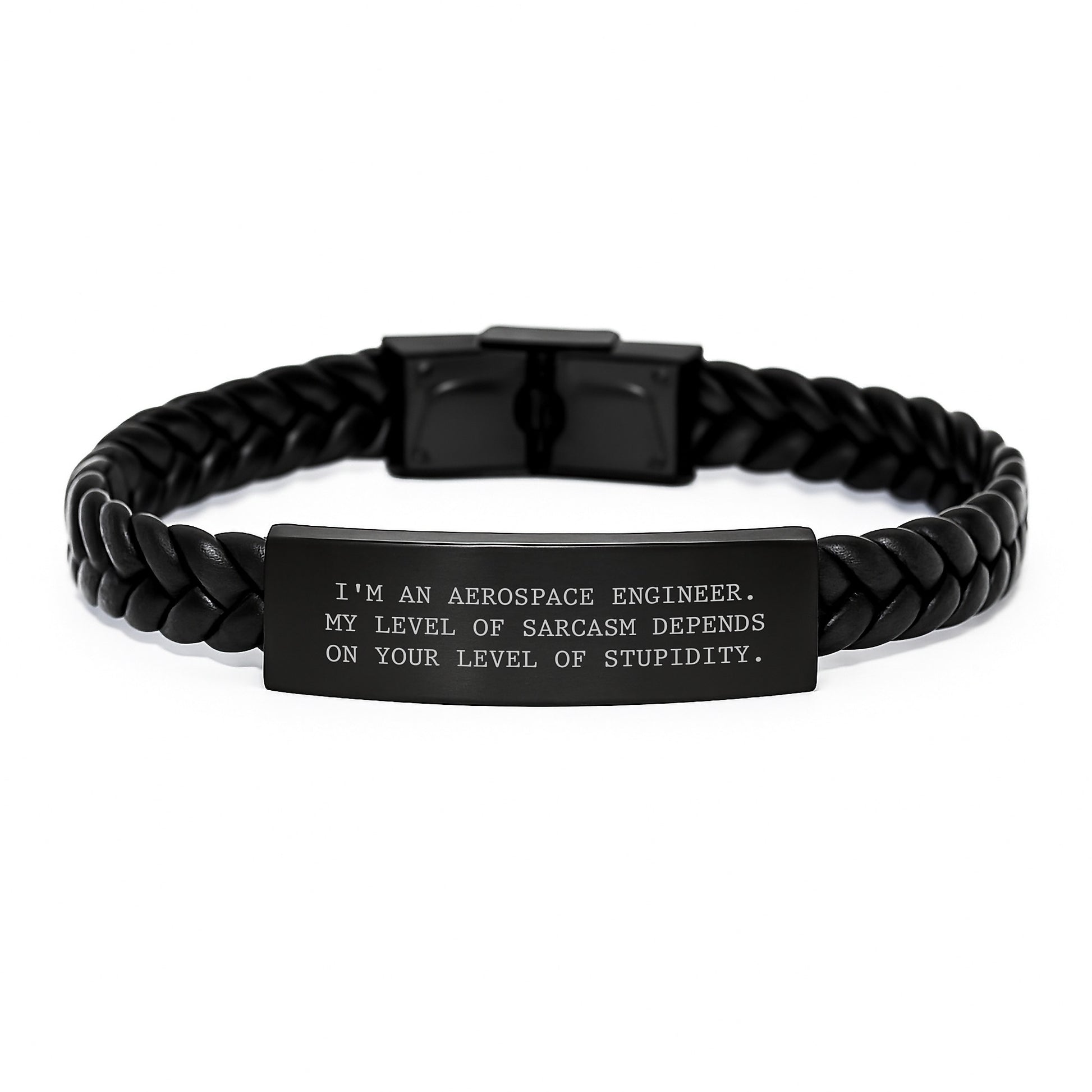 Funny Aerospace Engineer Gifts for Him - 'I'm An Aerospace Engineer' Interlaced Leather Bracelet, Birthday Unique Presents from Friends, Coworkers, Family to Men - Image 1