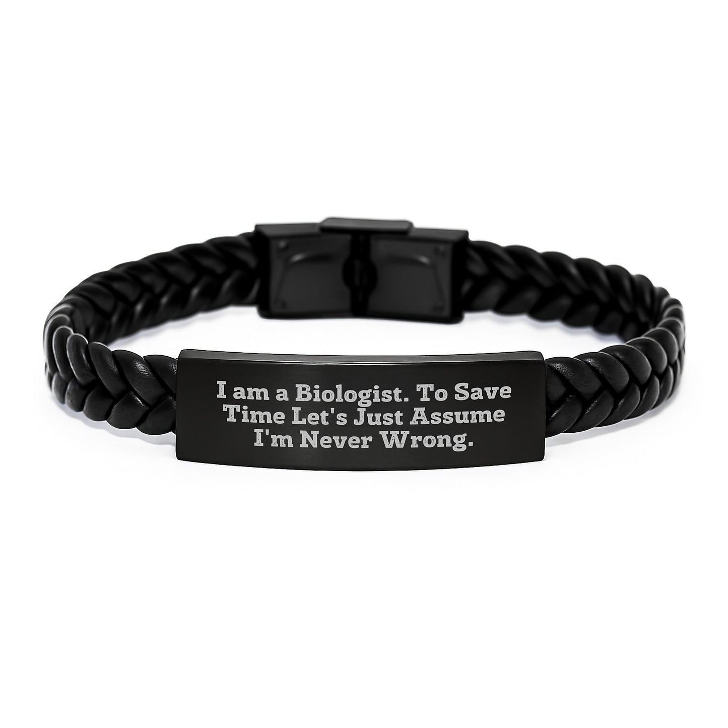Funny Biologist Gifts for Men - Interlaced Leather Bracelet from Friends and Family for Christmas Unique Presents - Image 1