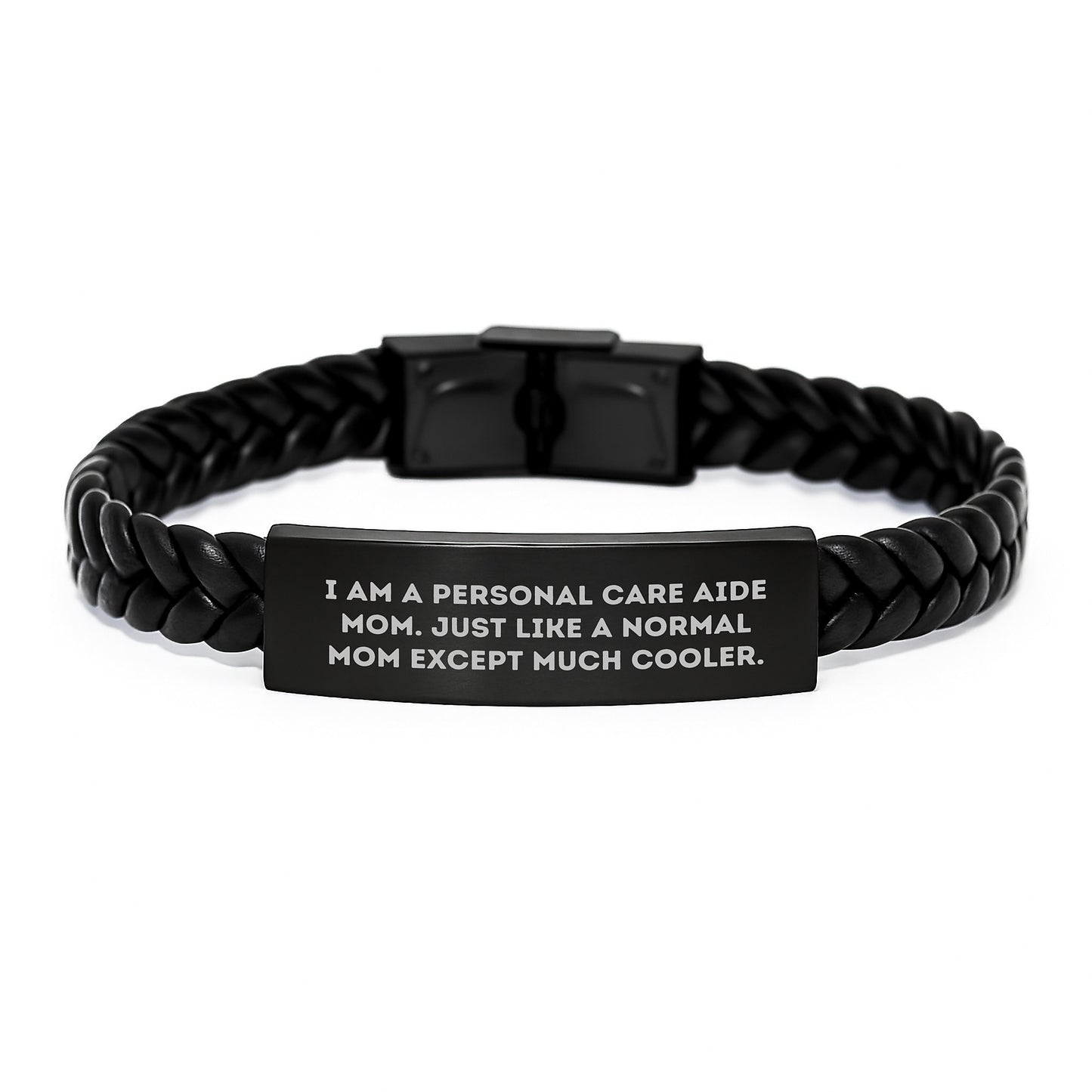 Gifts from Personal Care Aide Mom - Funny Mom Gifts for Personal Care Aide, Interlaced Leather Bracelet, Christmas Unique Gifts for Family - Image 1