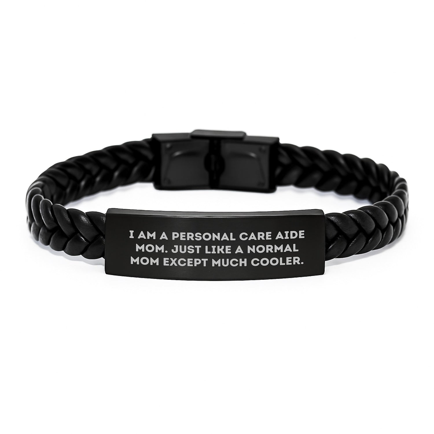 Gifts from Personal Care Aide Mom - Funny Mom Gifts for Personal Care Aide, Interlaced Leather Bracelet, Christmas Unique Gifts for Family - Image 1