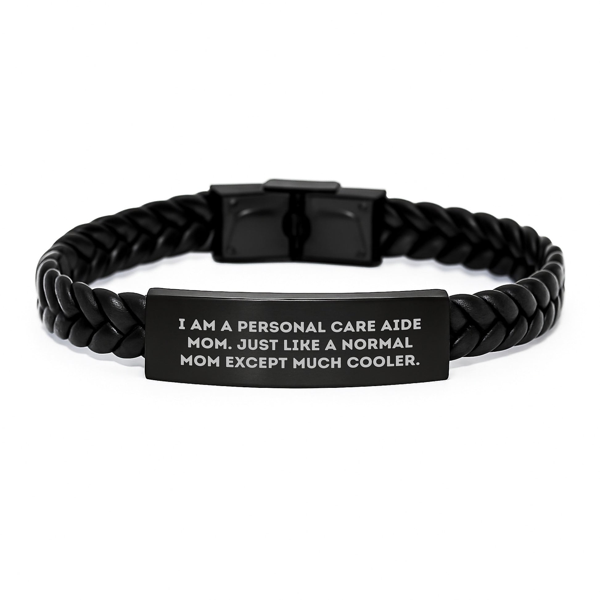 Gifts from Personal Care Aide Mom - Funny Mom Gifts for Personal Care Aide, Interlaced Leather Bracelet, Christmas Unique Gifts for Family - Image 1