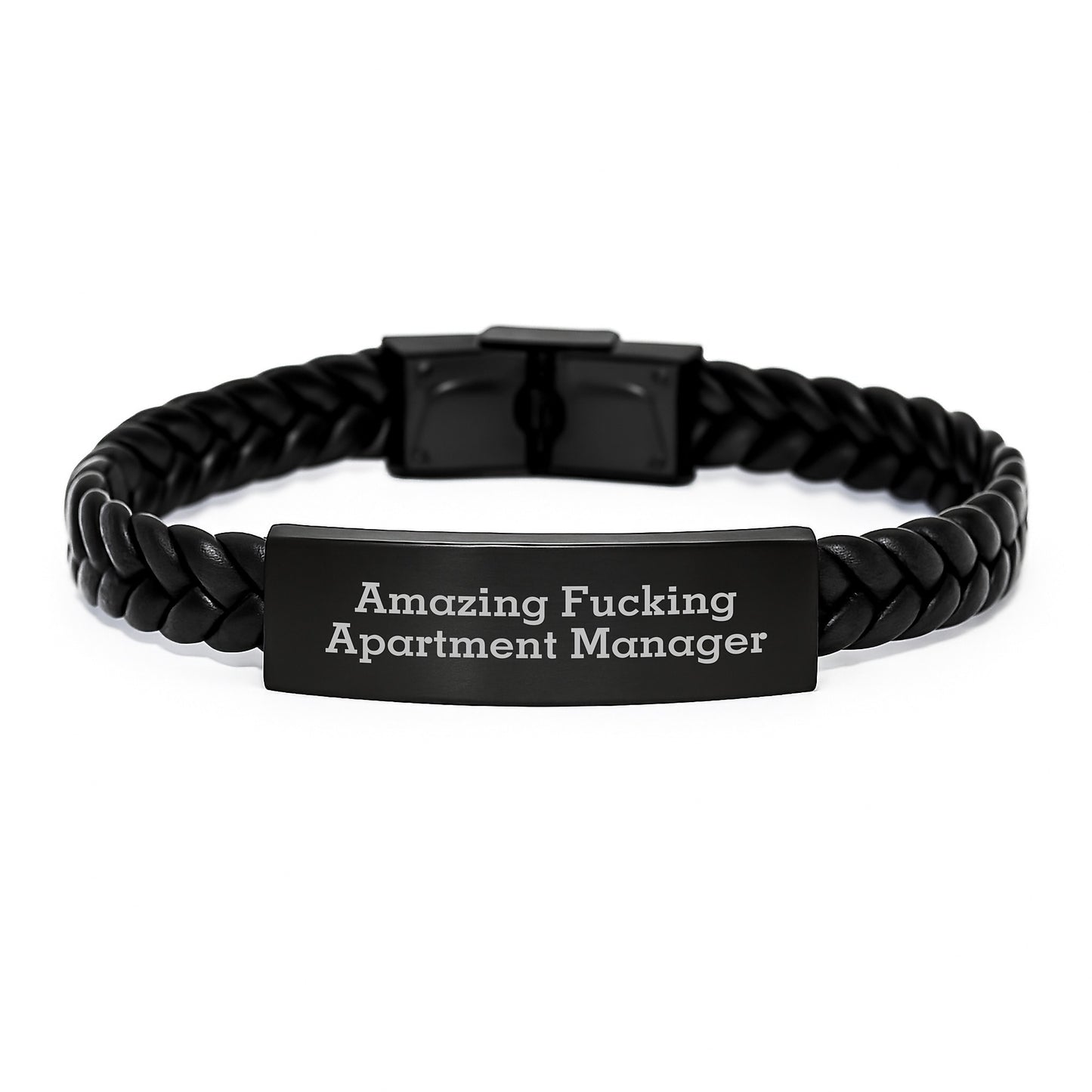 Funny Gift for Apartment Manager - Unique Interlaced Leather Bracelet, Stainless Steel and PU Leather Combination, Gifts from Men to Friends, Christmas Unique Gifts - Image 1
