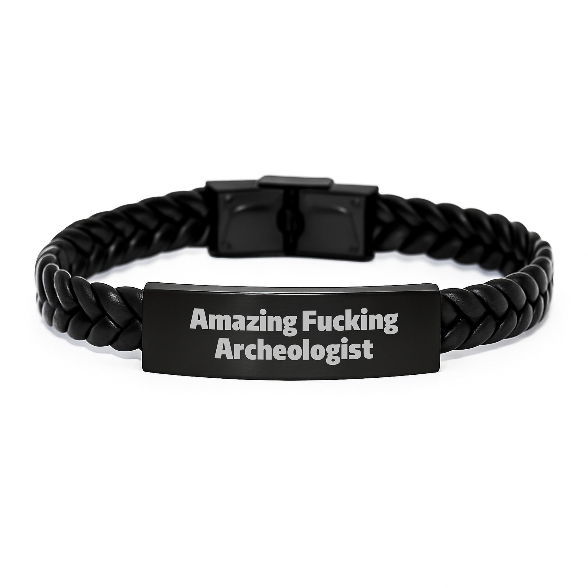 Funny Archeologist Men's Interlaced Leather Bracelet Gifts from Friends - Unique Christmas Unique Archeologist Accessories for Men - Image 1
