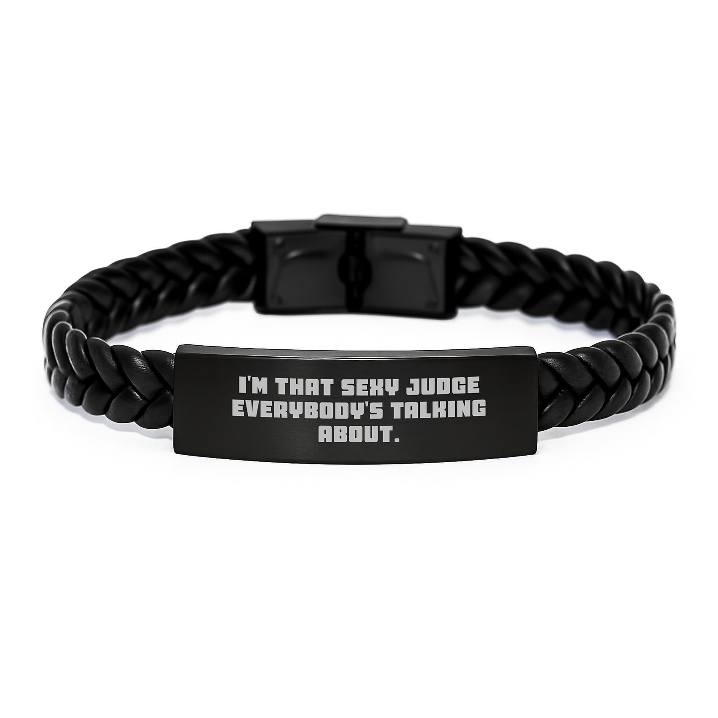 Sexy Judge Gifts from Friends to Family - Judge Interlaced Leather Bracelet for Men, Funny Quote, Christmas Unique Gifts - Image 1