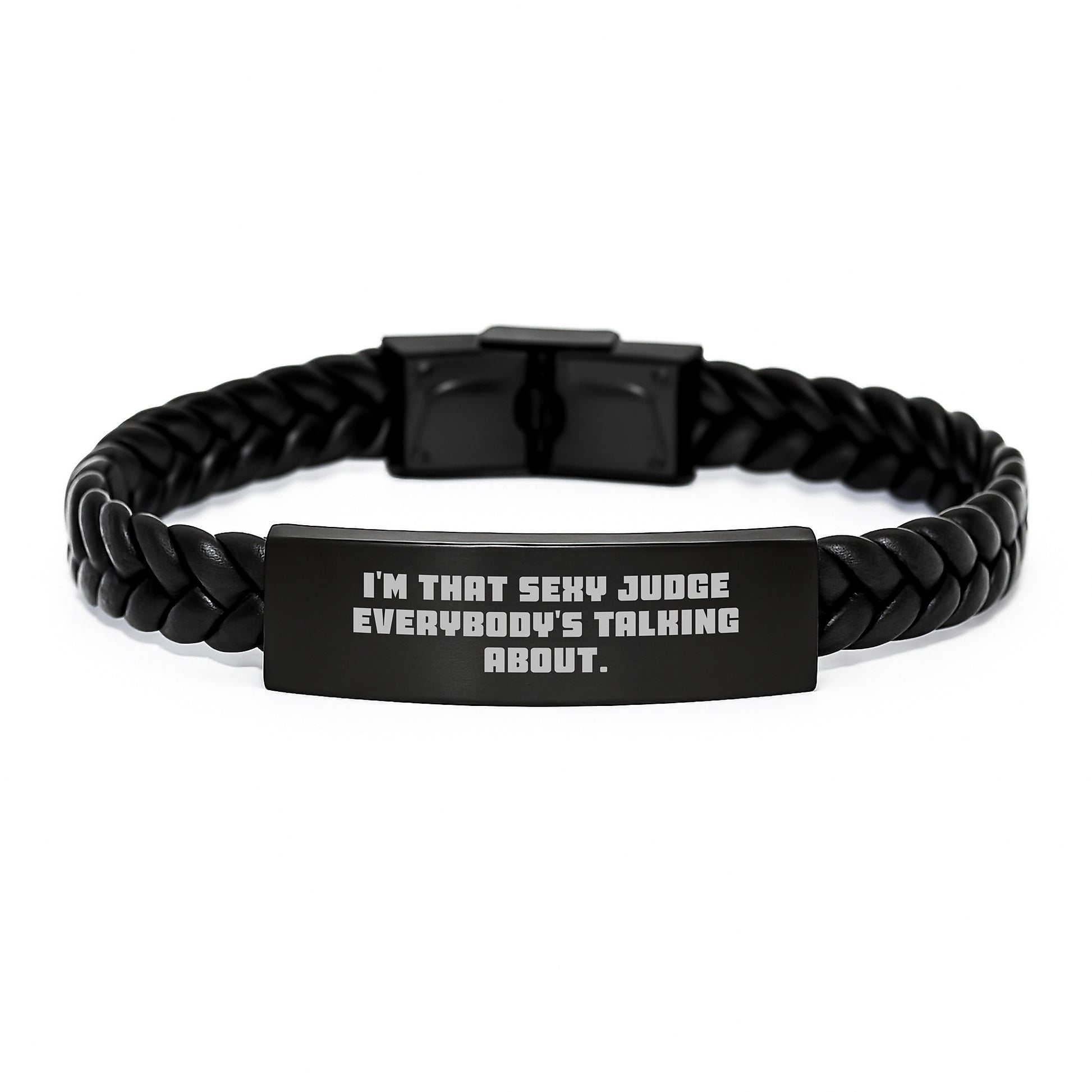 Sexy Judge Gifts from Friends to Family - Judge Interlaced Leather Bracelet for Men, Funny Quote, Christmas Unique Gifts - Image 1
