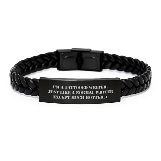 Funny Writer Gifts from Men to Women Unique Interlaced Leather Bracelet for Writer Friends Christmas Unique Gifts - Image 1