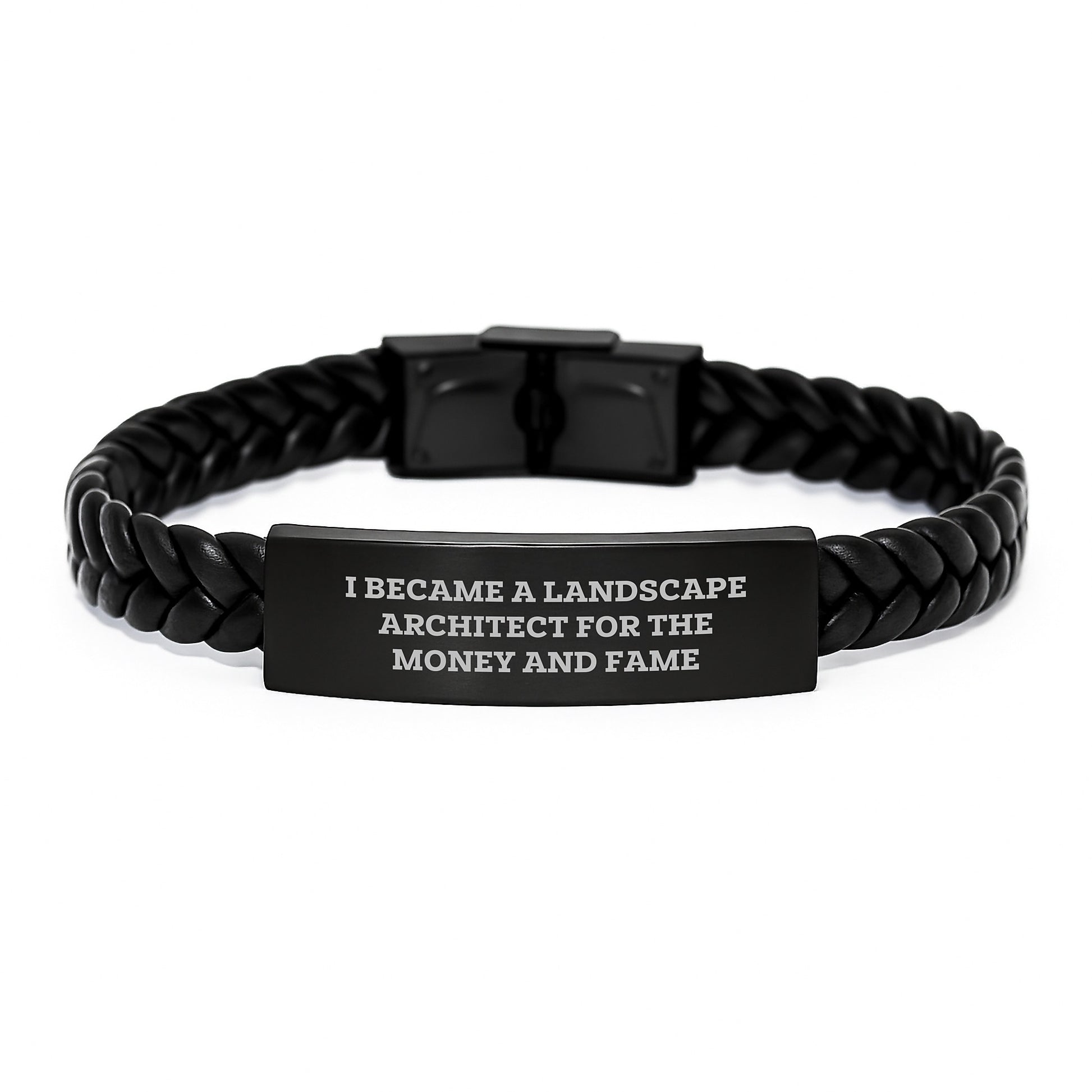 Landscape Architect Inspirational Gifts, Funny Quote Interlaced Leather Bracelet for Men, Unique Graduation Presents from Friends to Landscape Architect - Image 1