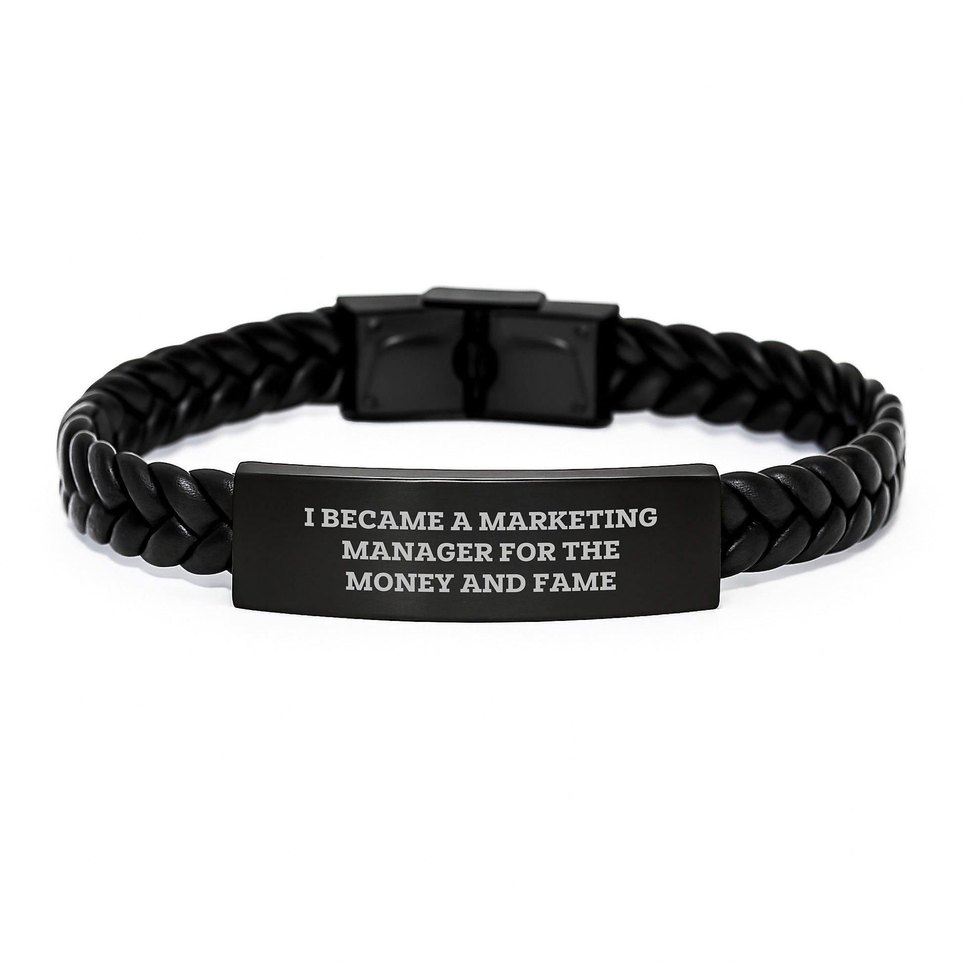 Marketing Manager Gifts, Funny Quote, Interlaced Leather Bracelet for Graduation - Gifts from Friends to Marketing Manager - Image 1