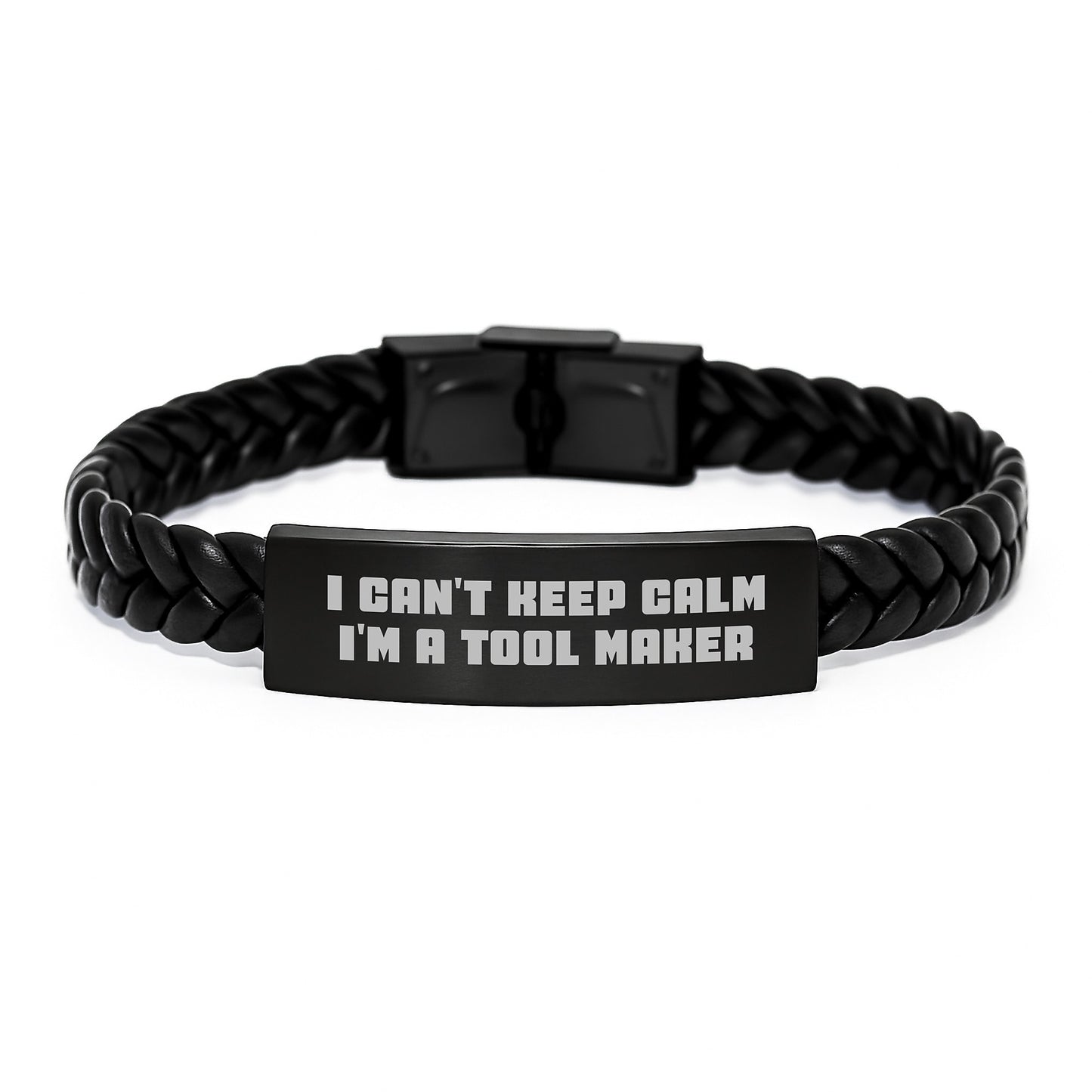 Funny Tool Maker Gifts from Friends to Tool Maker, Interlaced Leather Bracelet for Tool Maker, Christmas Unique Gifts for Men - Image 1