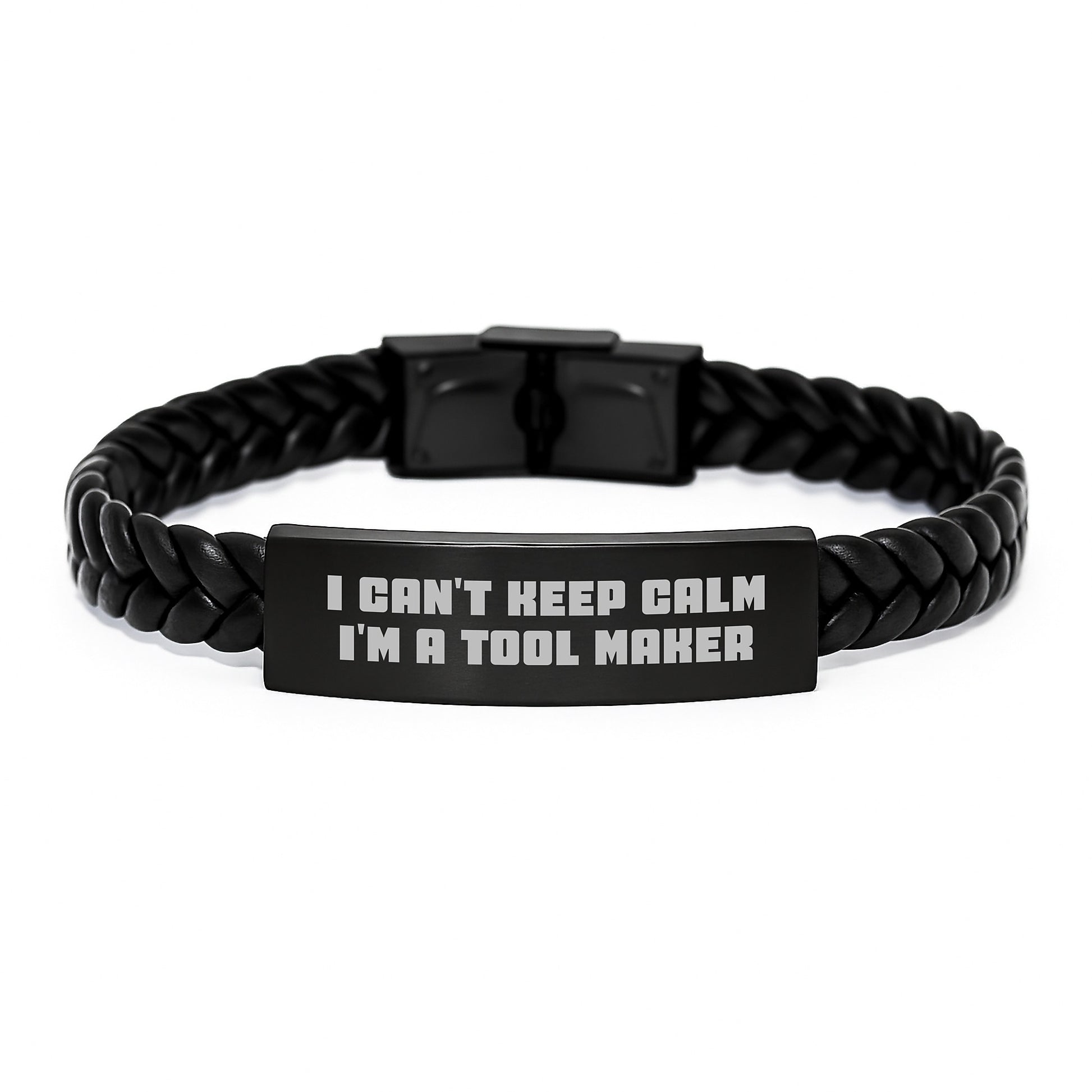 Funny Tool Maker Gifts from Friends to Tool Maker, Interlaced Leather Bracelet for Tool Maker, Christmas Unique Gifts for Men - Image 1