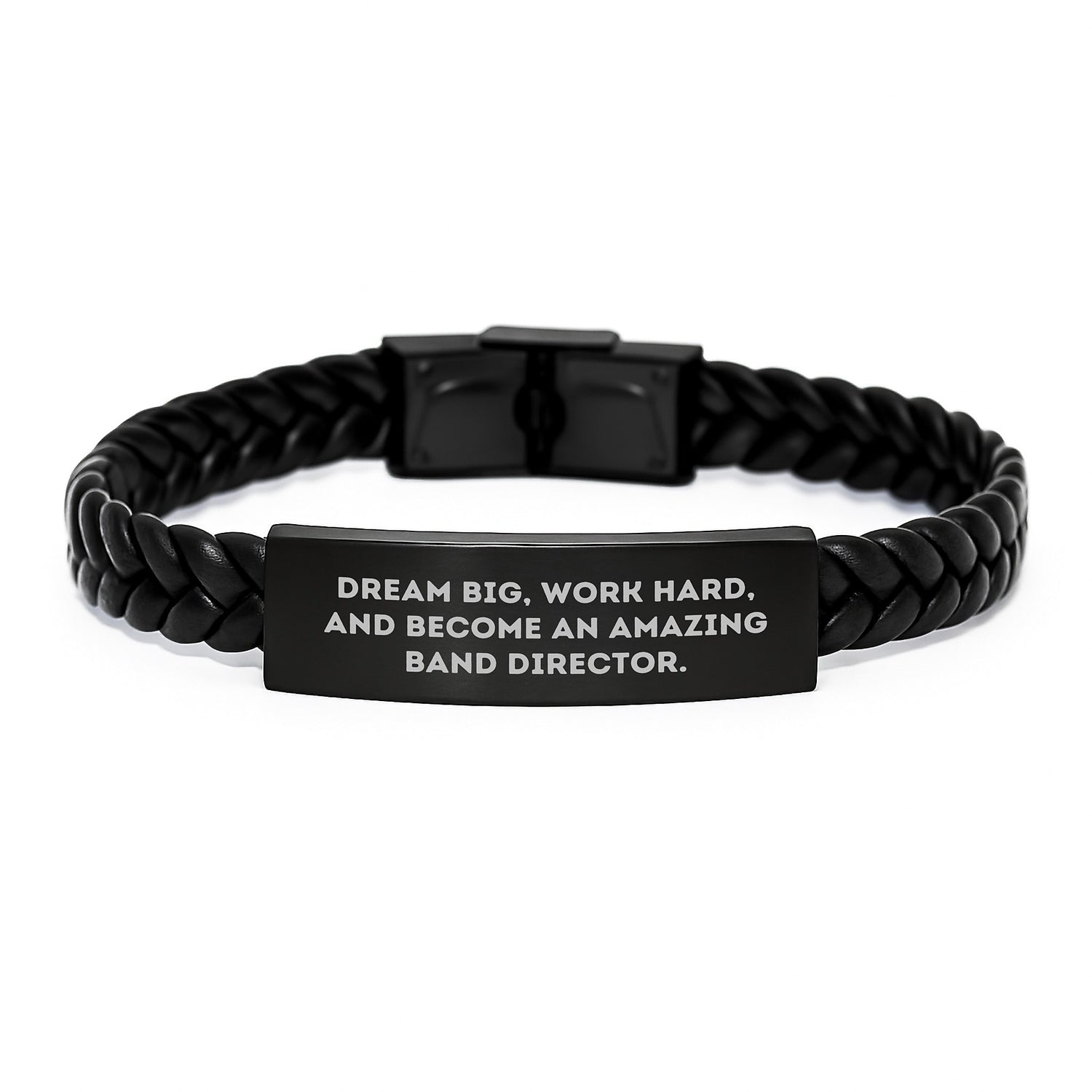 Funny Inspirational Band Director Gifts for Men Christmas Unique Bracelets Interlaced Leather Band Director Quotes Gifts from Men to Men - Image 1