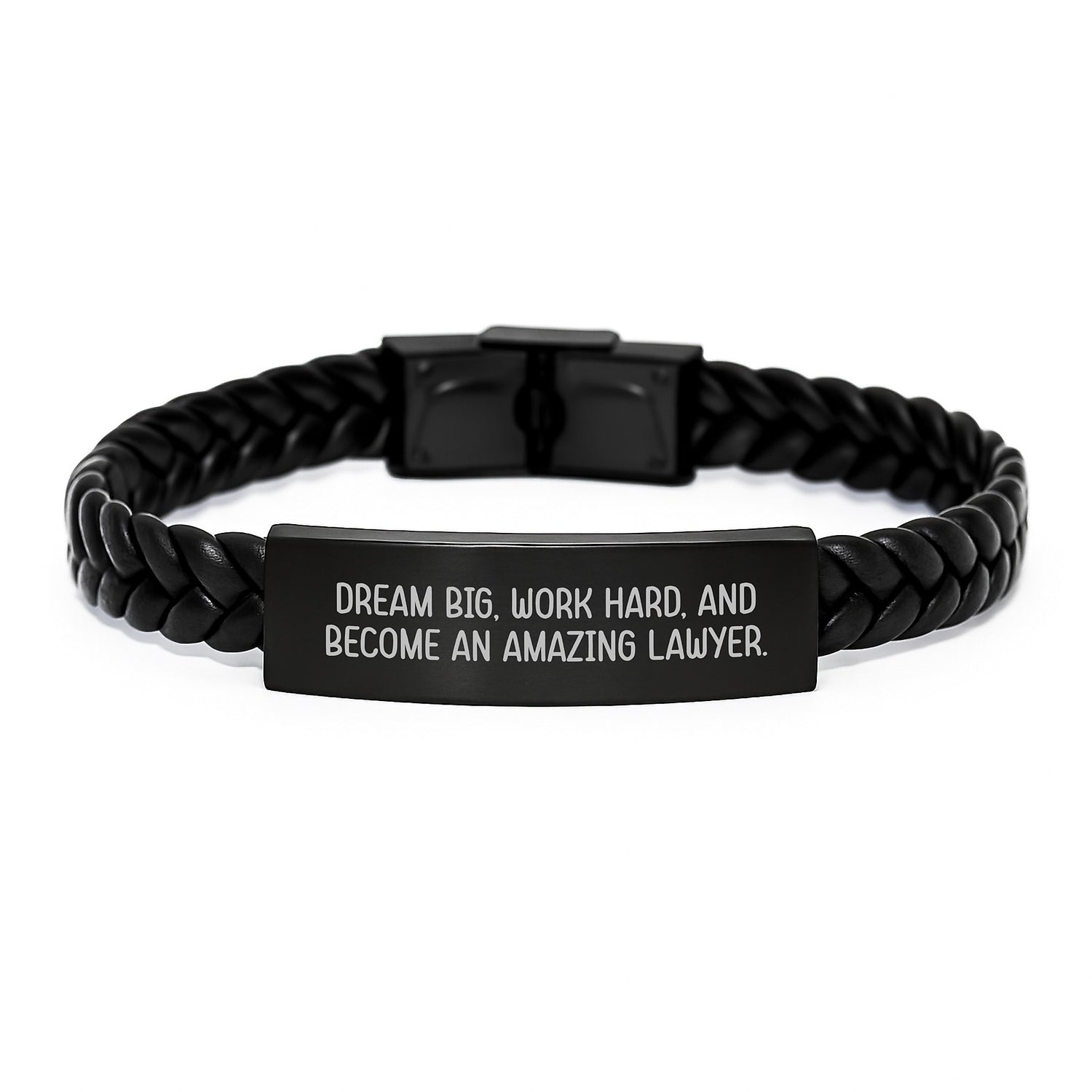 Gifts from Family for Lawyer - Dream Big Work Hard Interlaced Leather Bracelet for Christmas Unique - Image 1