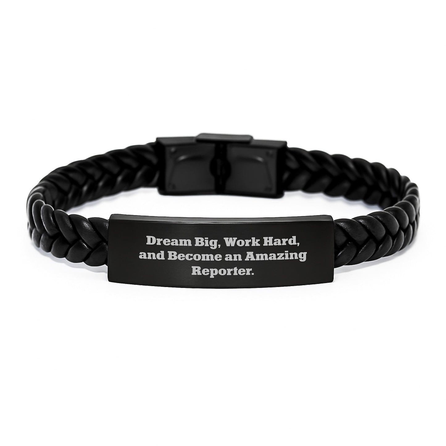 Inspiring Reporter Gifts from Friends Christmas Unique Presents Interlaced Leather Bracelet for Men - Image 1