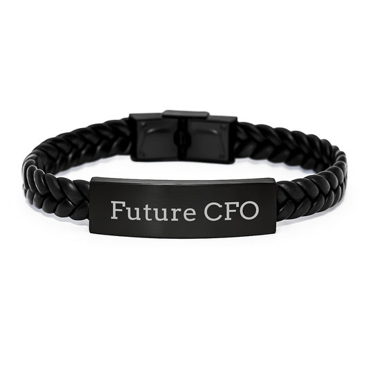 CFO Quotes Funny Interlaced Leather Bracelet for Men Gifts from Friends Birthday Unique Gifts for CFO - Image 1
