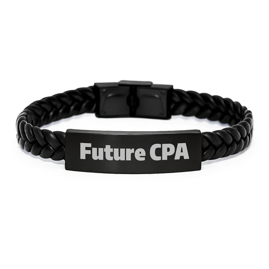Funny CPA Gifts for Future CPA - Interlaced Leather Bracelet from Friends, 'You Got This' Quote, Perfect for Graduation - Image 1