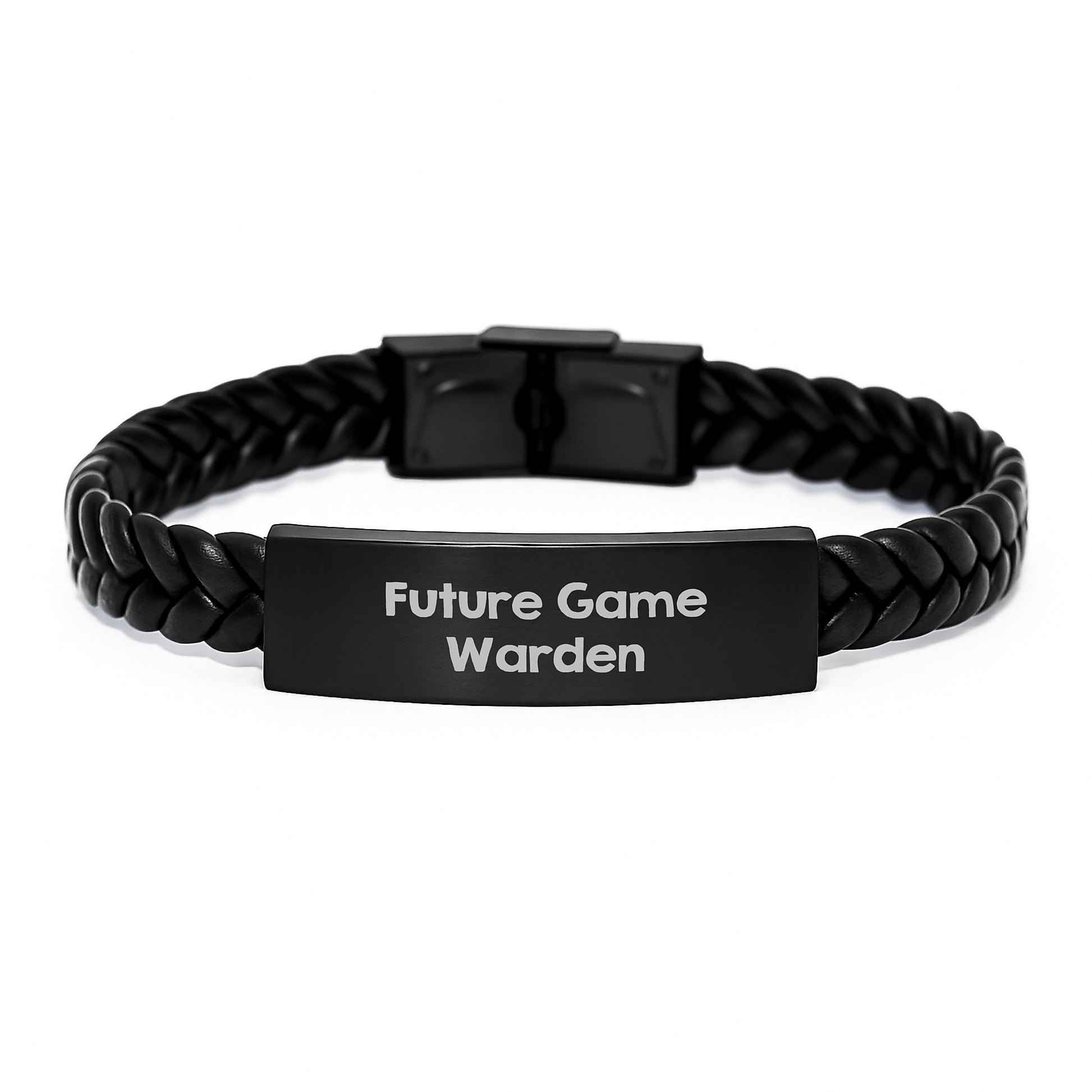 Funny Future Game Warden Gift Ideas, Inspirational Game Warden Interlaced Leather Bracelet, Birthday Unique Gifts from Friends, Gifts for Future Game Wardens - Image 1