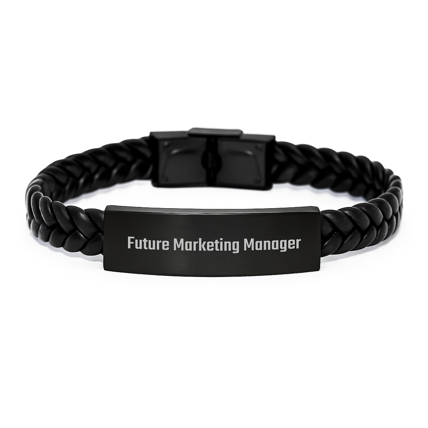 Funny Marketing Manager Gifts from Friends for Future Marketing Manager Graduation - Interlaced Leather Bracelet - Image 1