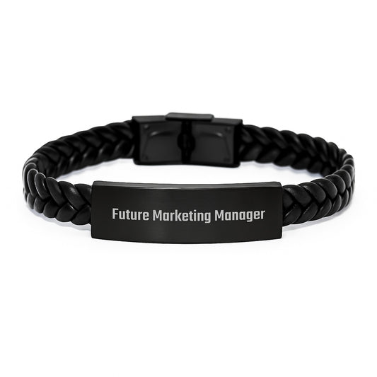 Funny Marketing Manager Gifts from Friends for Future Marketing Manager Graduation - Interlaced Leather Bracelet - Image 1
