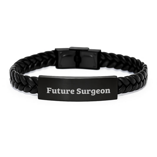 Funny Surgeon Gifts from Friends to Future Surgeon - Interlaced Leather Bracelet Birthday Unique Gifts for Surgeon - Image 1