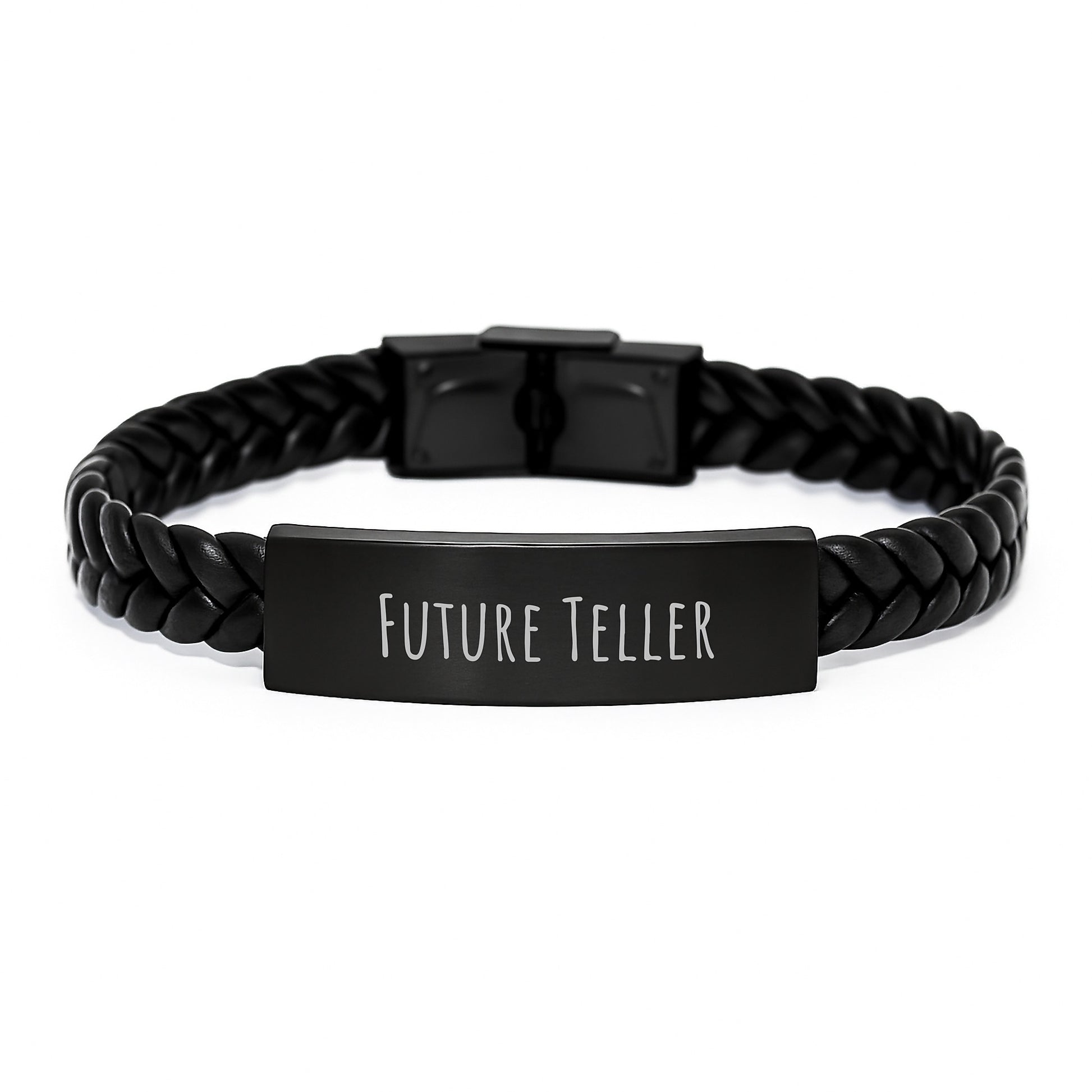 Funny Future Teller Gifts for Men, Interlaced Leather Bracelet with Stainless Steel and PU Leather, Perfect for Coworkers, Family, and Friends - Image 1