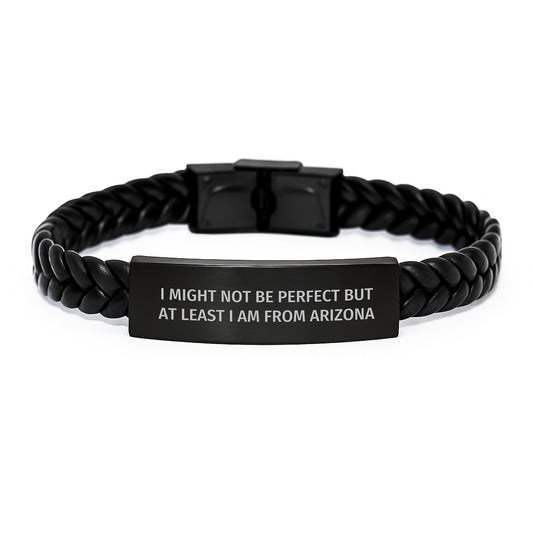 Unique Arizona Gifts for Men, Funny Interlaced Leather Bracelet, Gifts from Arizona Friends, Christmas Unique Presents - Image 1