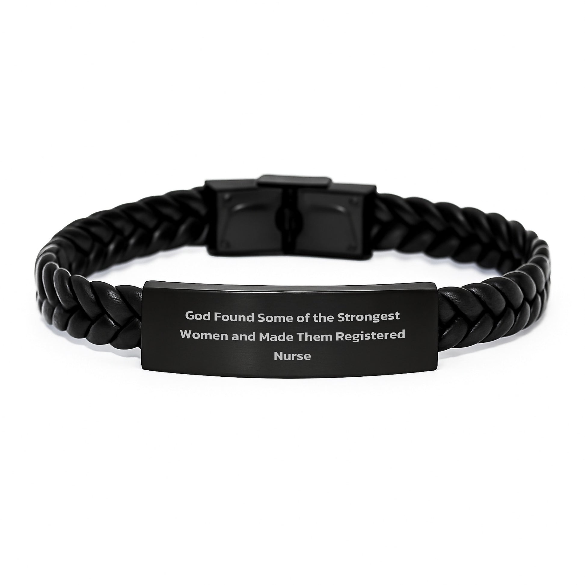 Funny Inspirational Registered Nurse Gifts, Interlaced Leather Bracelet, Stainless Steel and PU Leather, Perfect for Christmas Unique Gifts from Family to Registered Nurses - Image 1