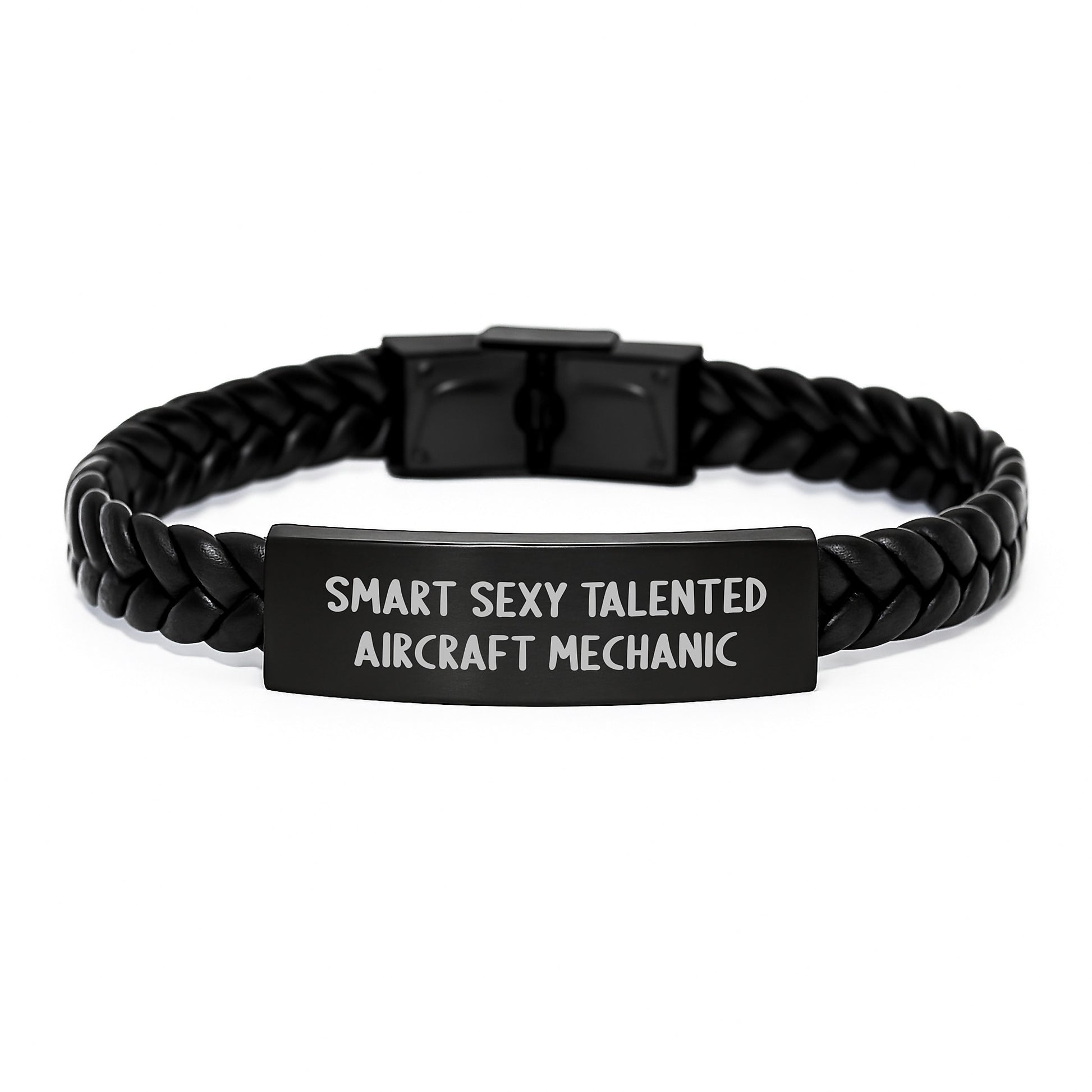 Aircraft Mechanic Gifts, Smart Sexy Talented Men's Interlaced Leather Bracelet, Christmas Unique Presents for Friends - Image 1