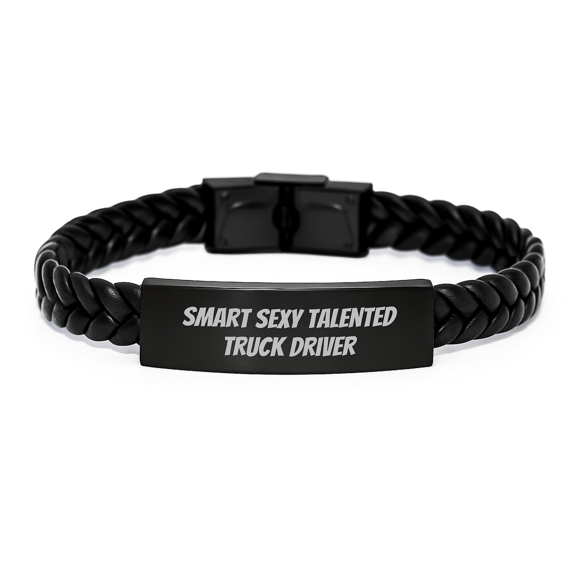 Funny Truck Driver Gifts for Men from Friends - Smart Sexy Talented Interlaced Leather Bracelet for Birthday - Image 1