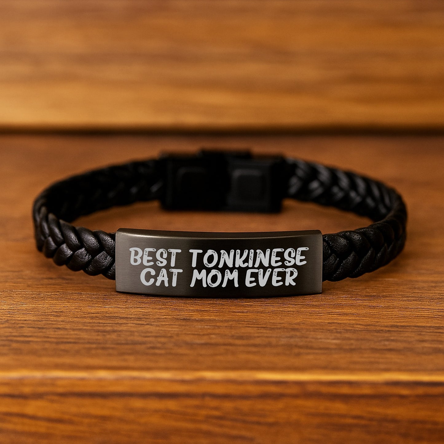 Funny Tonkinese Cat Mom Ever Interlaced Leather Birthday Unique Gift for Friends from Women, Gifts for Tonkinese Cat Lovers - Image 2