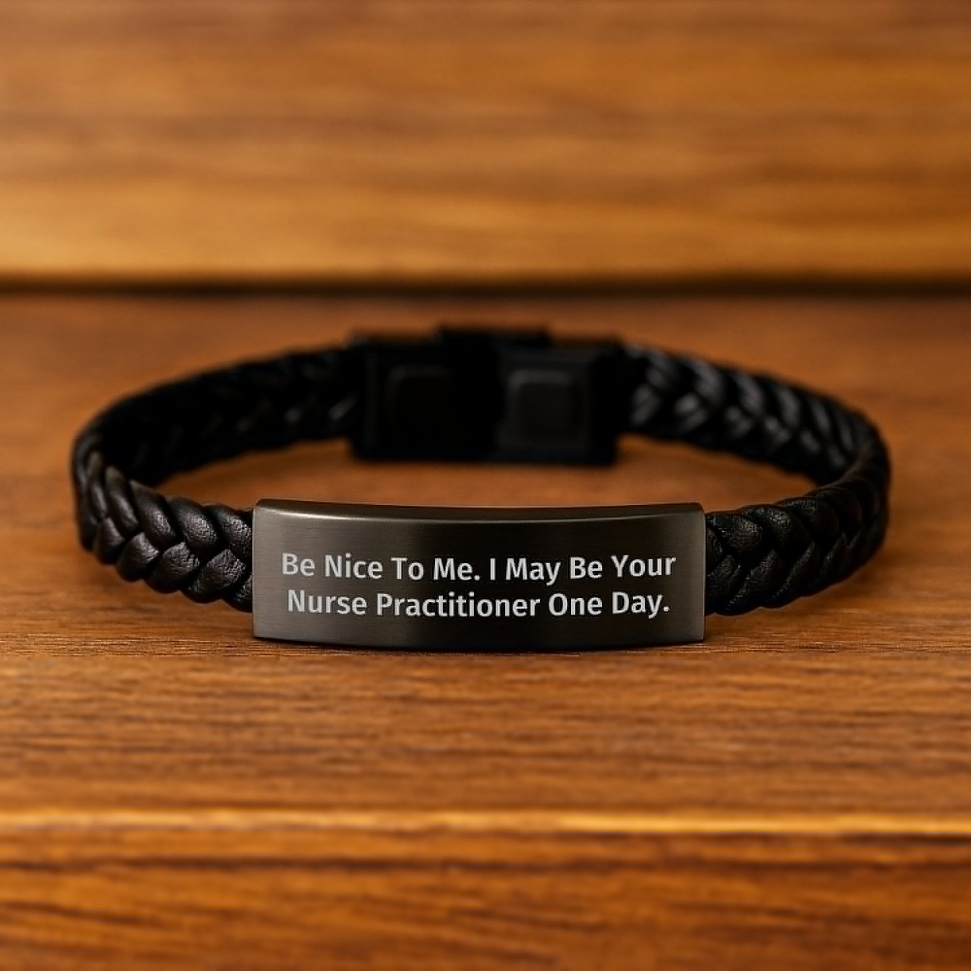 Christmas Unique Gifts for Nurse Practitioner - Funny Leather Interlaced Bracelet with 'Be Nice To Me I May Be Your Nurse Practitioner One Day' Quote - Gifts from Friends and Family - Image 2