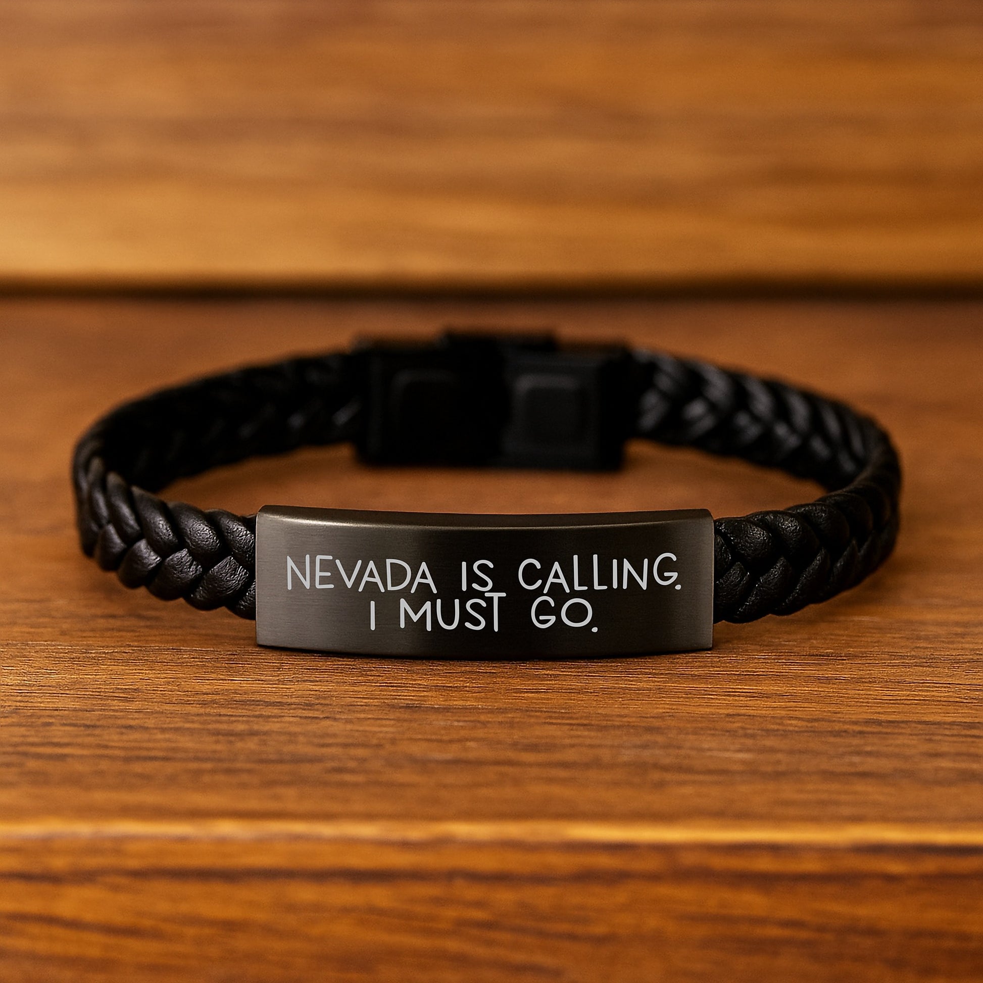 Nevada Interlaced Leather Bracelet, Funny Quote Gifts from Friends to Family in Christmas Unique - Image 2