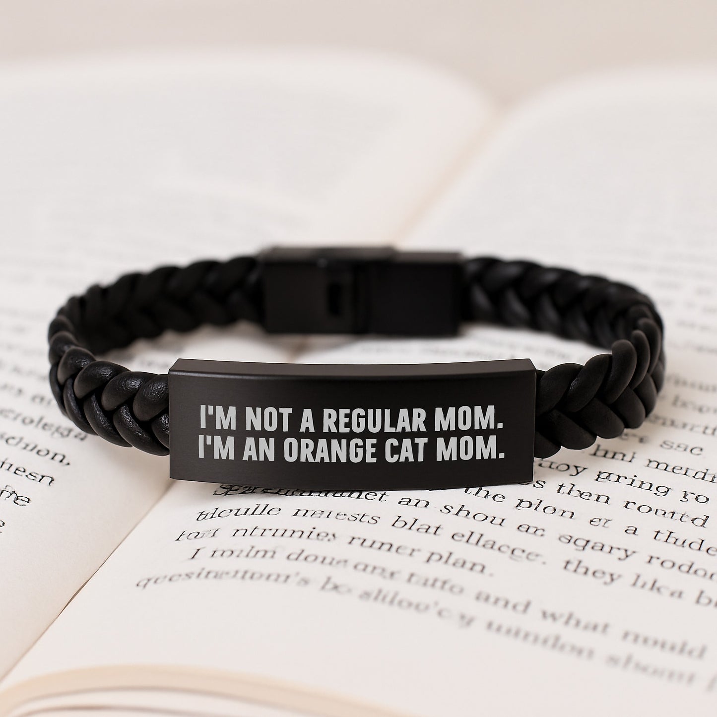 Funny Orange Cat Mom Gifts for Women, I'm Not A Regular Mom. I'm An Orange Cat Mom. Interlaced Leather Bracelet, Birthday Unique Gifts from Friends to Family - Image 3