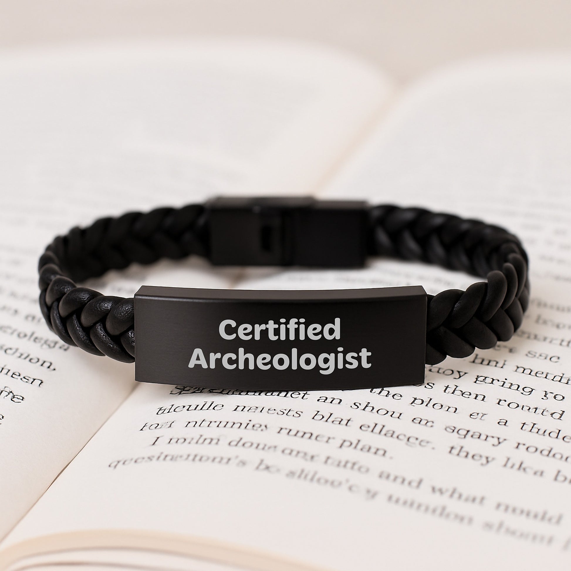 Funny Certified Archeologist Gifts from Friends for Graduation with Interlaced Leather Bracelet - Image 3