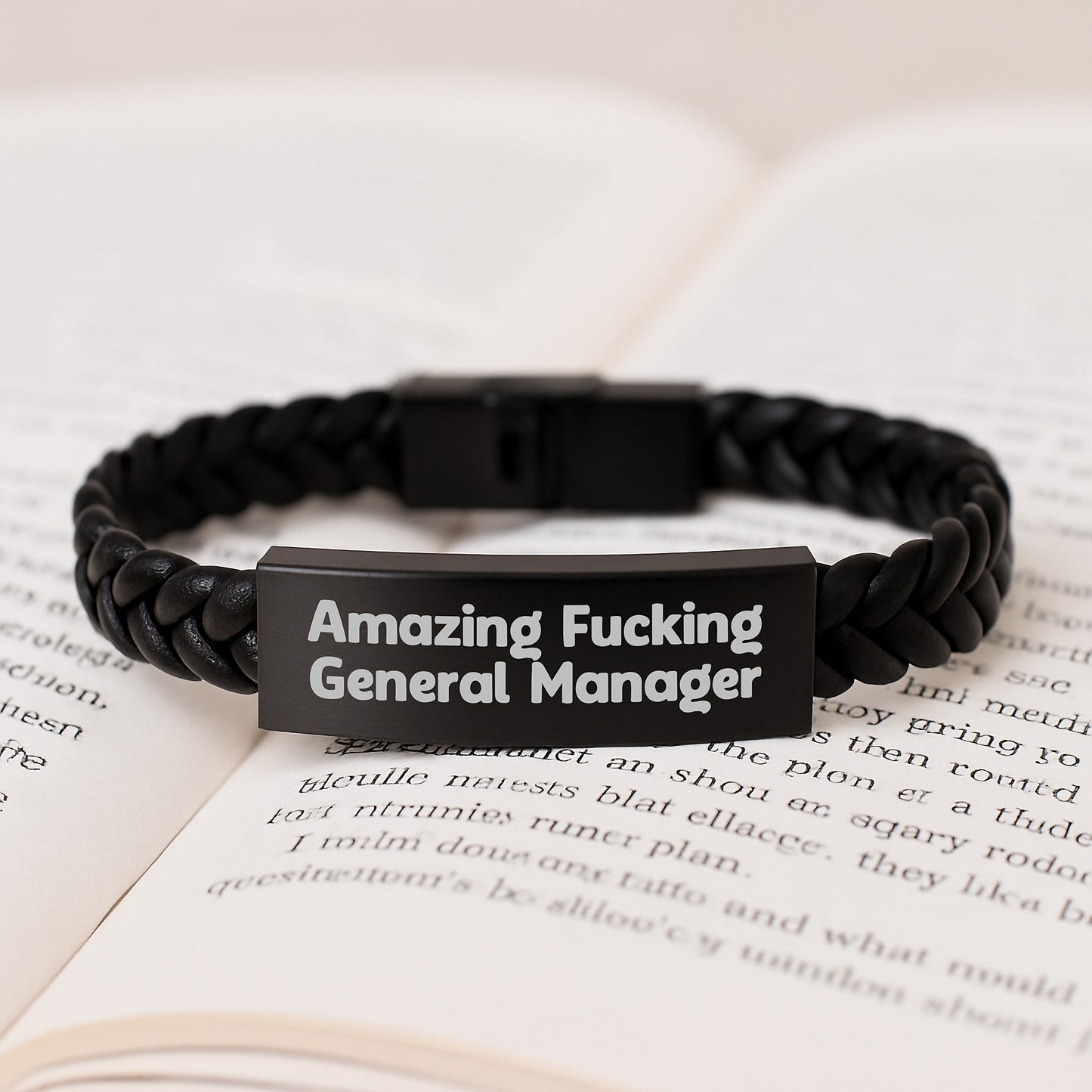 General Manager Funny Quote Interlaced Leather Bracelet Gifts from Friends and Family for Men on Christmas Unique Presents - Image 3