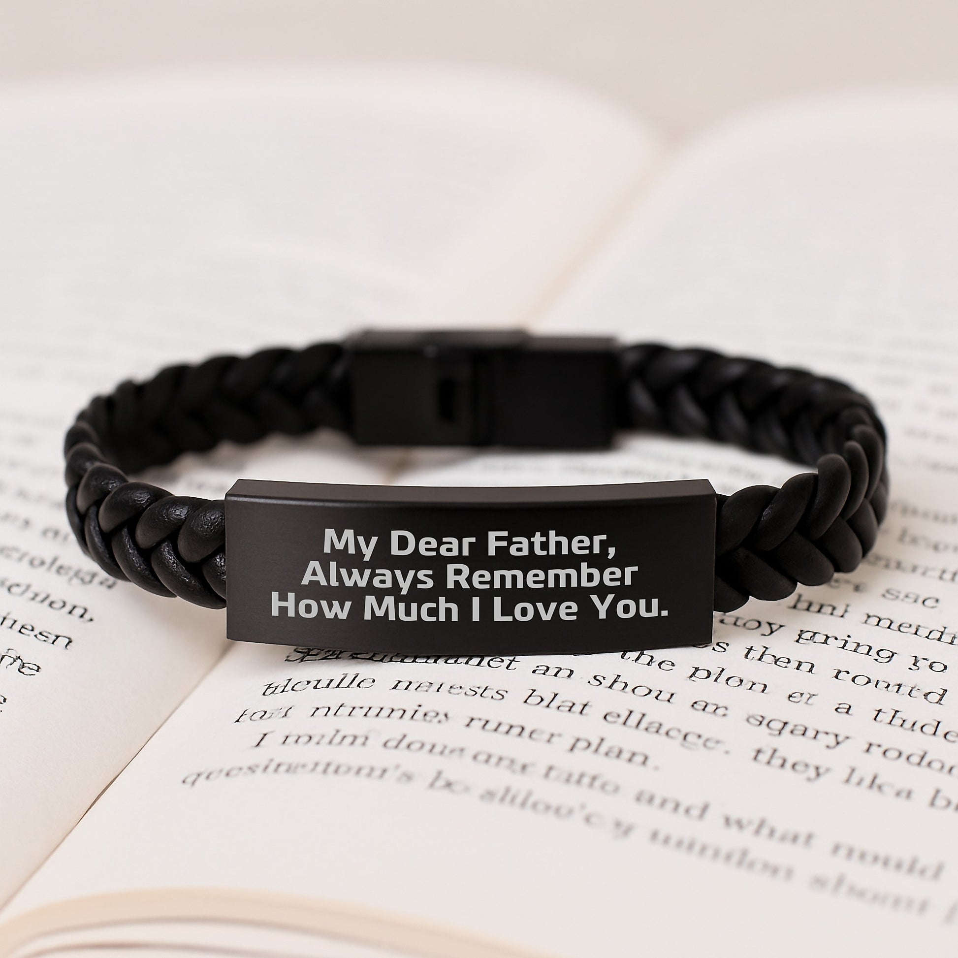 Funny Father Gifts from Daughter, Interlaced Leather Bracelet for Dad, Birthday Unique - Image 3