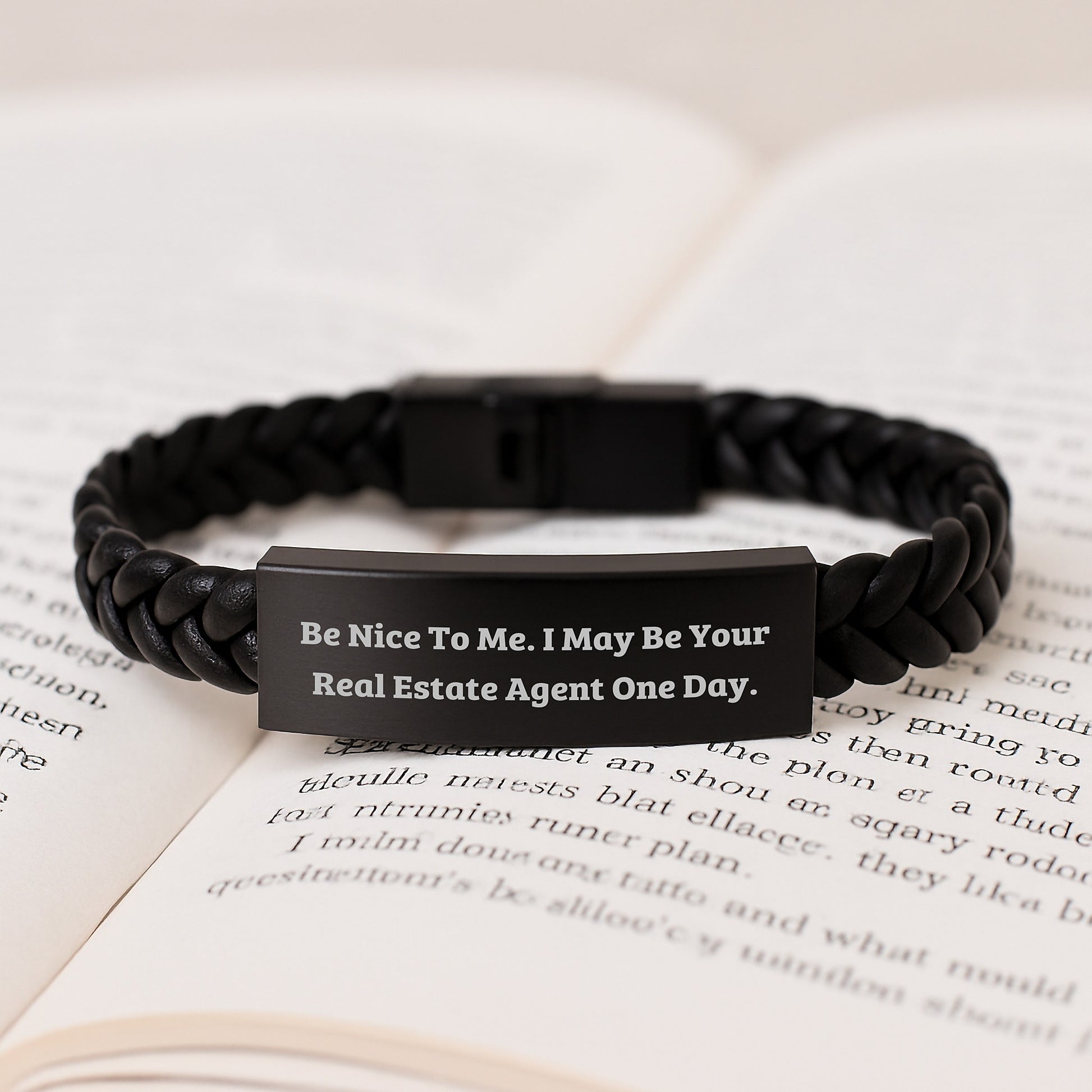 Funny Quote Real Estate Agent Interlaced Leather Bracelet Gifts for Men from Family, Unique Christmas Unique Gifts for Real Estate Agent Friends - Image 3