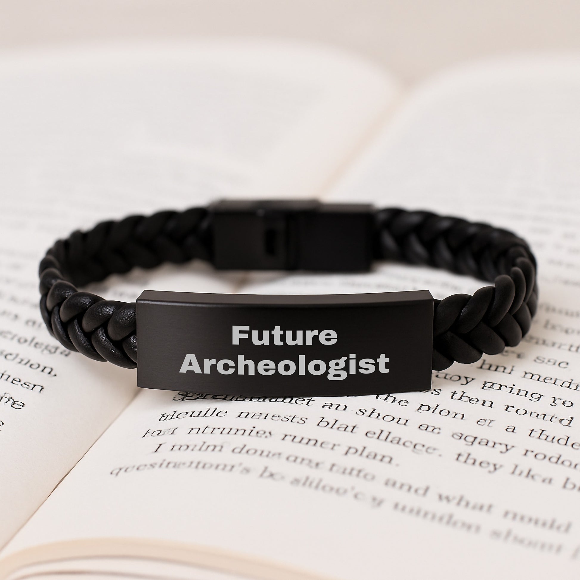 Funny Archeologist Gifts from Friends - Future Archeologist Quote Interlaced Leather Bracelet for Men or Women's Birthday Unique Gifts - Image 3