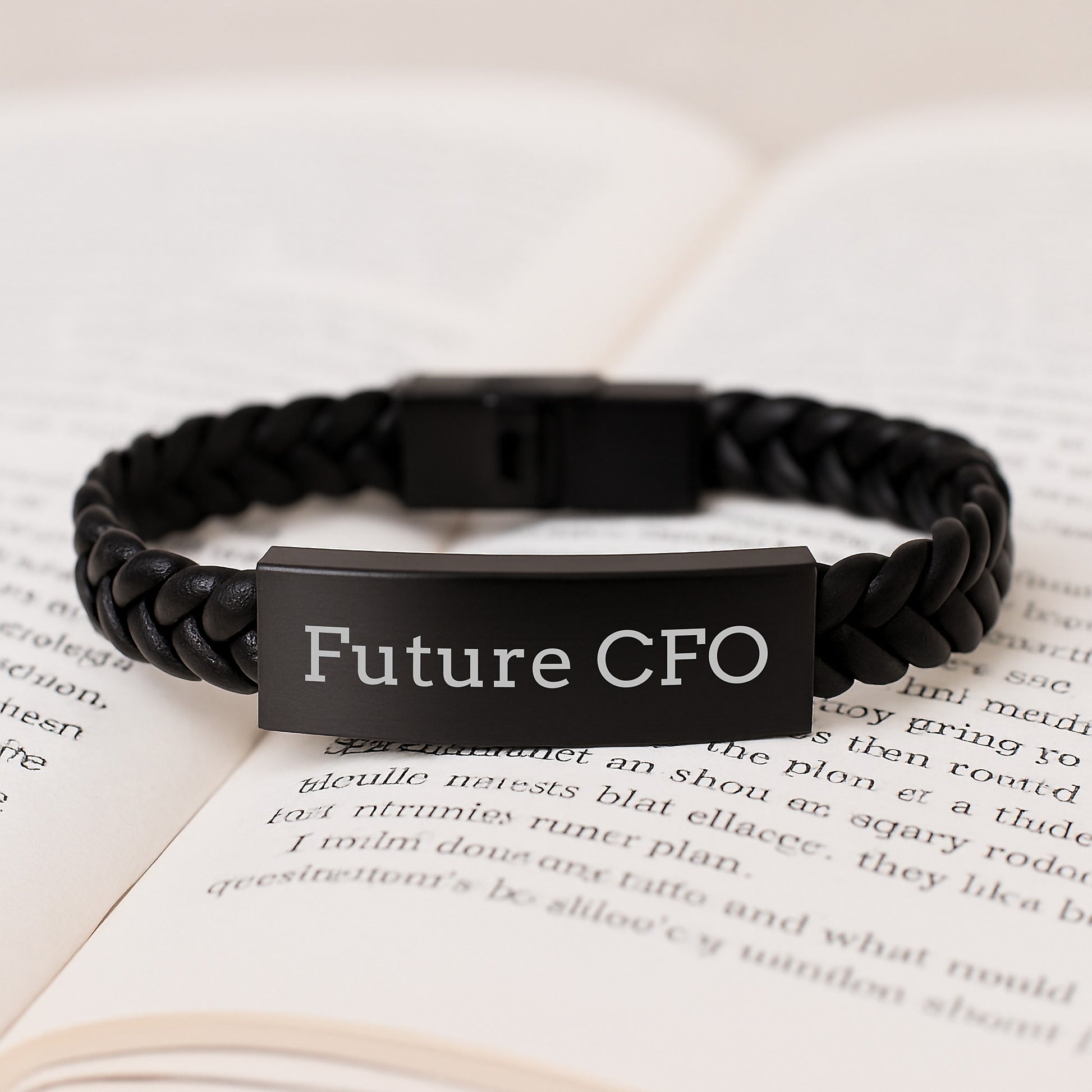 CFO Quotes Funny Interlaced Leather Bracelet for Men Gifts from Friends Birthday Unique Gifts for CFO - Image 3