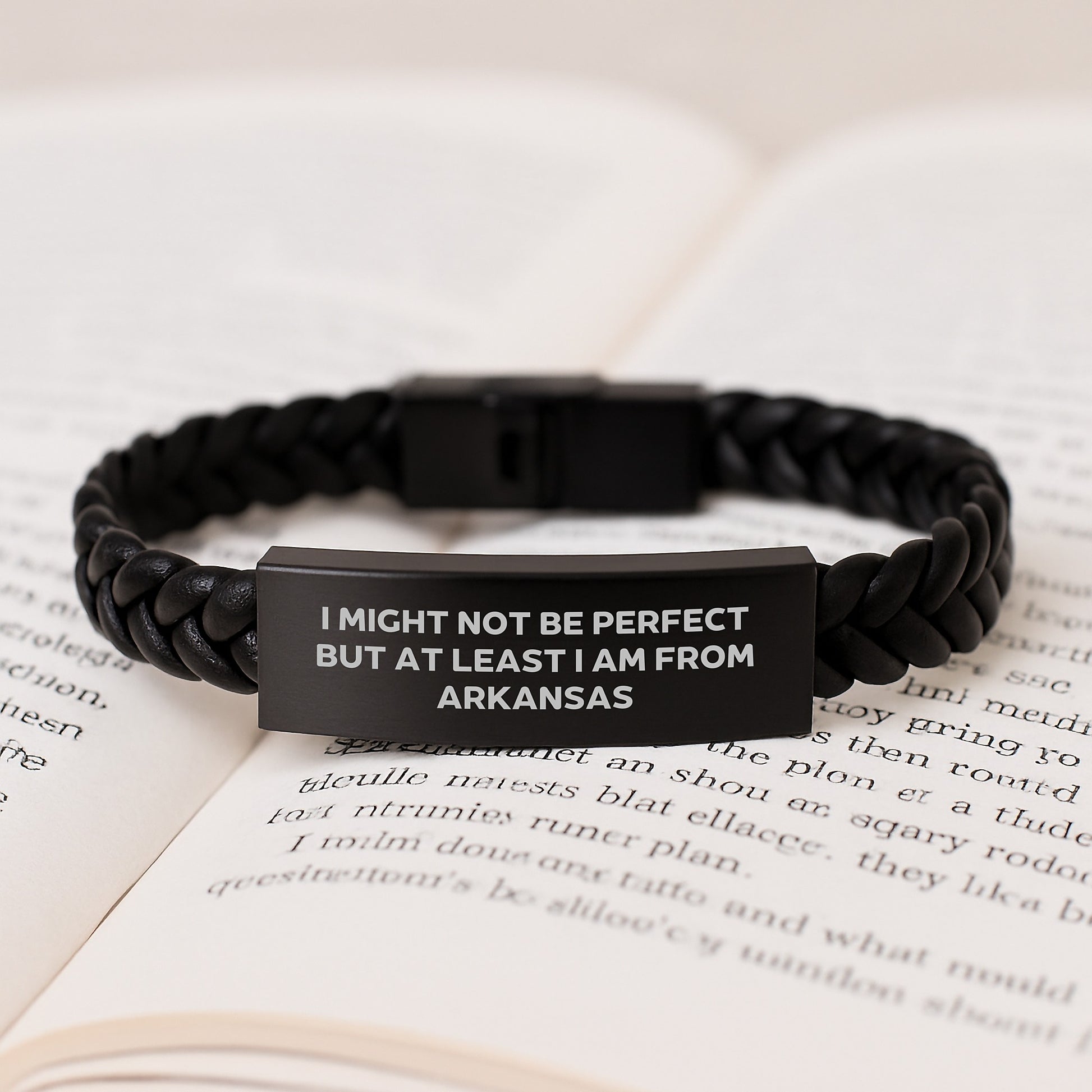 Funny Arkansas Quotes, Gifts from Men to Family - Interlaced Leather Bracelet, Christmas Unique Gifts - Image 3