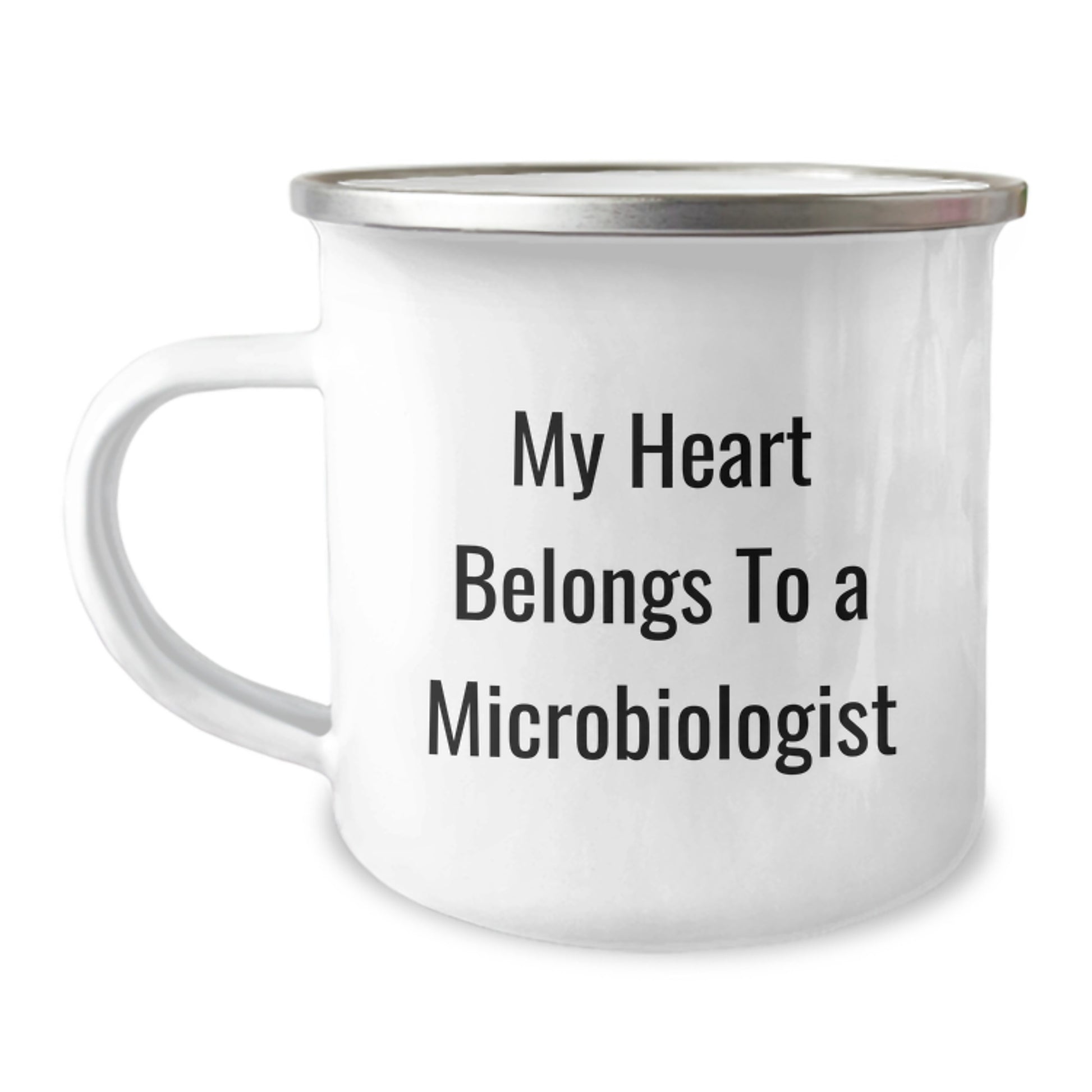 Funny Microbiologist Gifts for Him, 'My Heart Belongs To A Microbiologist' Camping Mug for Birthday, Gifts from Men to Microbiologist Friends - Image 1