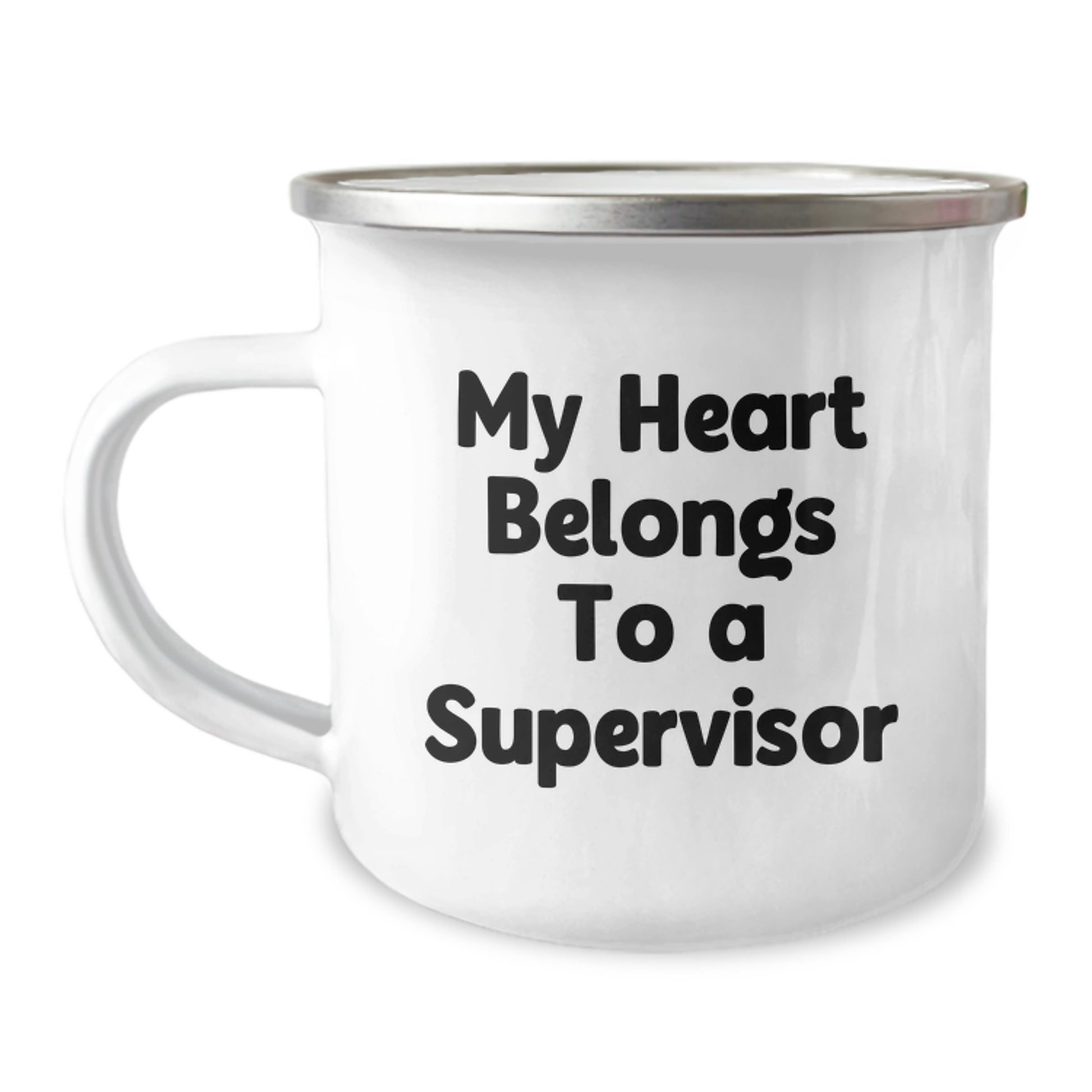 Funny Supervisor Gifts, My Heart Belongs To A Supervisor, Camping Mug for Birthday from Men, Unique Gifts for Supervisor, Women, Friends, Coworkers, Family - Image 1