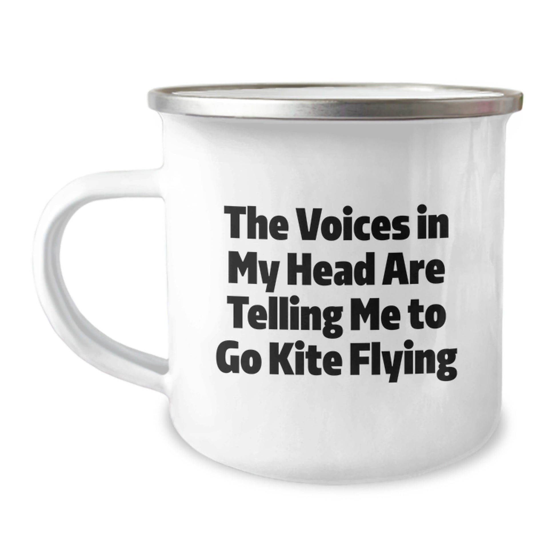 Funny Kite Flying Gifts for Friends, Unique Camping Mug with Quote - 'The Voices In My Head Are Telling Me To Go Kite Flying' - Gifts from Family, Enjoy Graduation Celebrations - Image 1