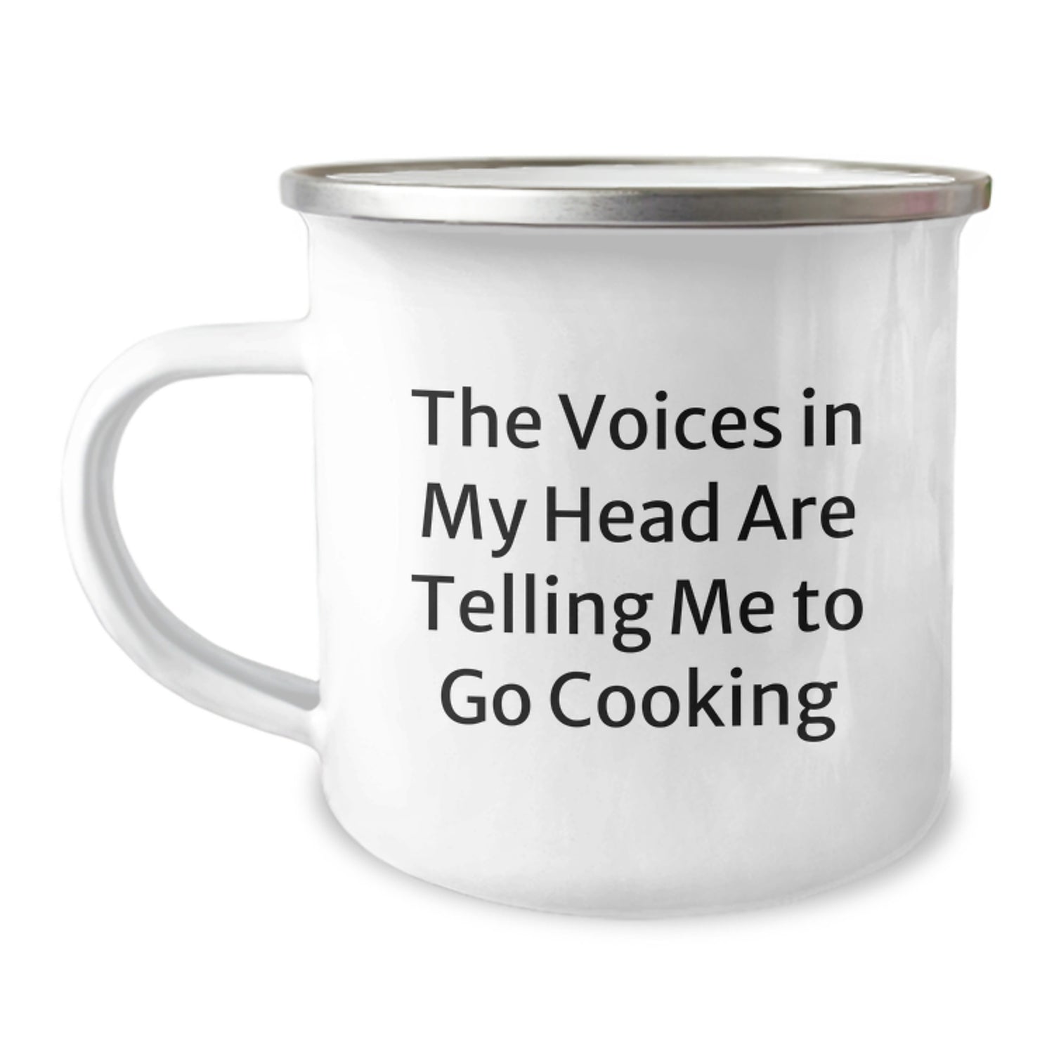 Funny Camping Mug for Cooking Enthusiasts Gifts from Men to Friends, Perfect Birthday Unique Gift for Women who Love Cooking, The Voices In My Head Are Telling Me To Go Cooking - Image 1