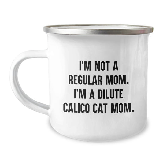 Dilute Calico Cat Mom Funny Camping Mug Gifts for Her from Friends, Unique Birthday for Women - Image 1