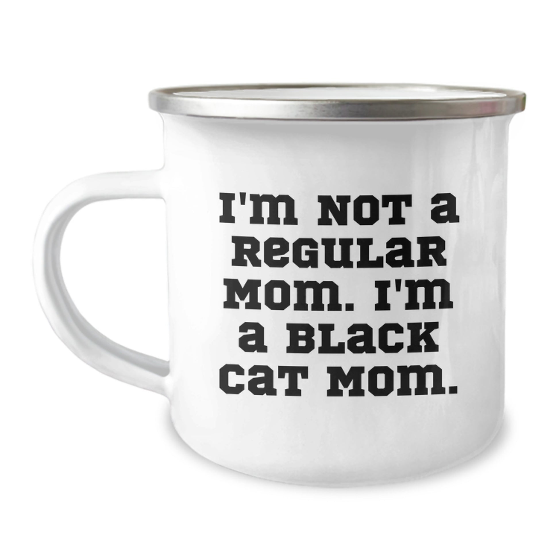 Black Cat Mom Funny Camping Mug Gifts from Family, Gifts for Black Cat Lovers on Birthday - Image 1