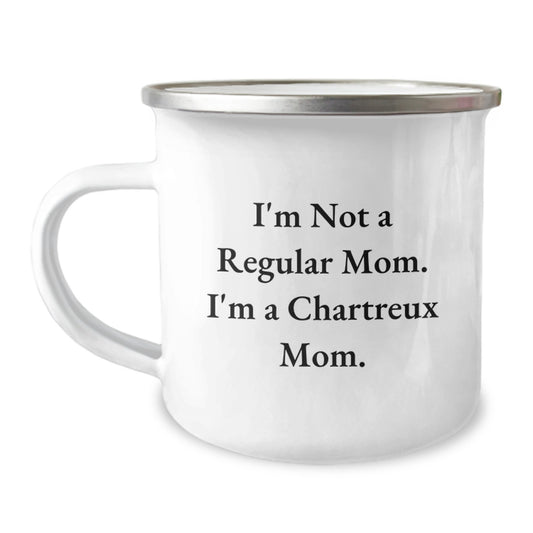 Chartreux Cat Mom Gifts, Funny Chartreux Cat Lover Mugs, Camping Mugs for Birthday, 'I'm Not A Regular Mom. I'm A Chartreux Mom.' Quote, Gifts from Family, Gifts for Chartreux Cat Mom - Image 1