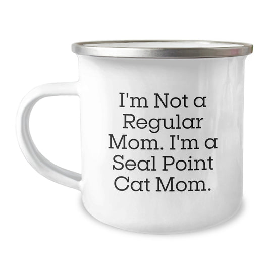 Funny Seal Point Cat Mom Gifts for Birthday from Friends, Seal Point Cat Lovers Camping Mug - Image 1