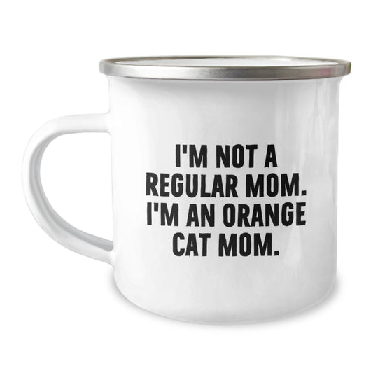 Funny Orange Cat Mom Gifts - Orange Cat Camping Mug for Birthday, Gifts from Family to Friends - Image 1
